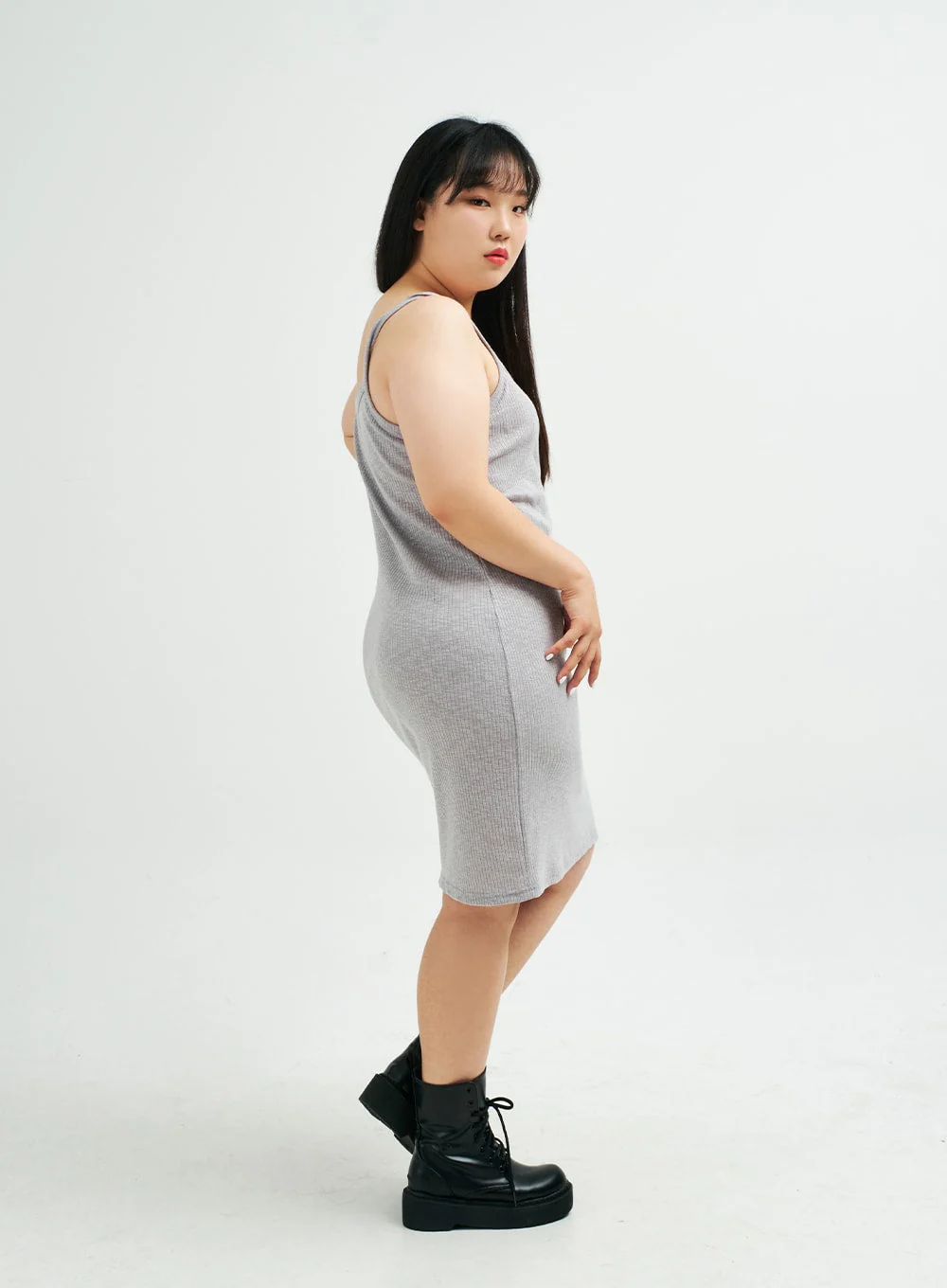 Plus Sleeveless Ribbed Midi Dress IY24 - Image 13