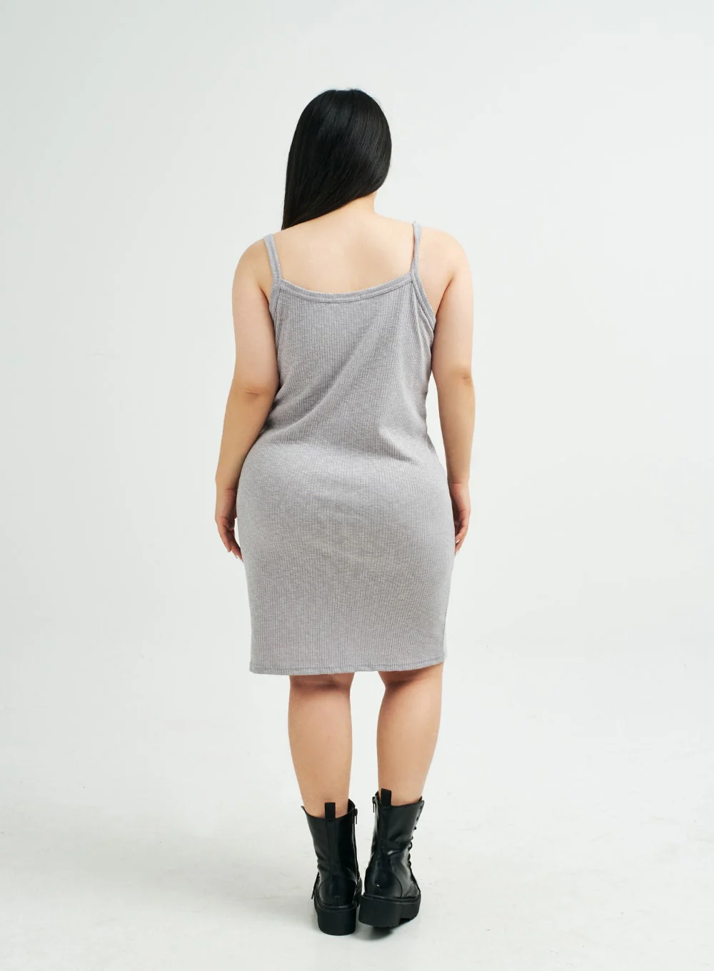 Plus Sleeveless Ribbed Midi Dress IY24 - Image 8