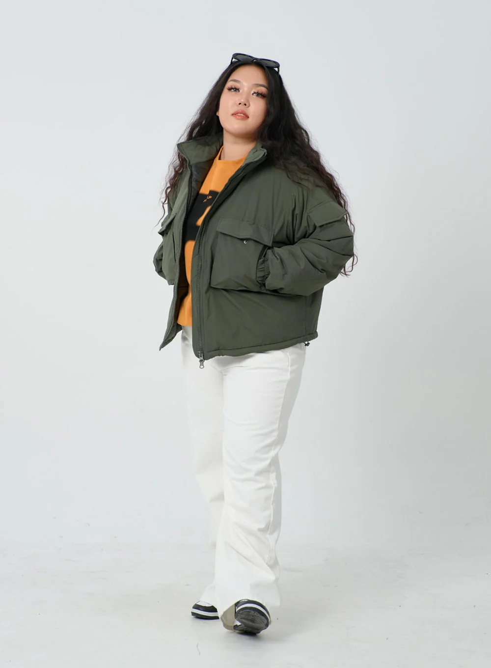 Plus Twin Front Pocket Hoodie Puffer Jacket ID27 - Image 7