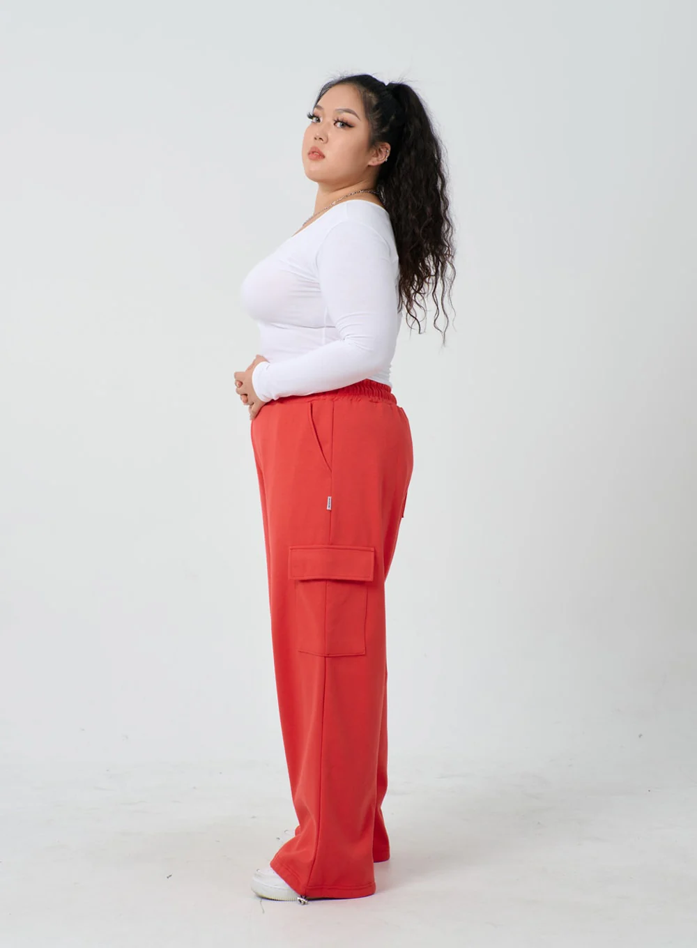 Plus U-Neck Long Sleeve Cropped Top ID27 - Image 10