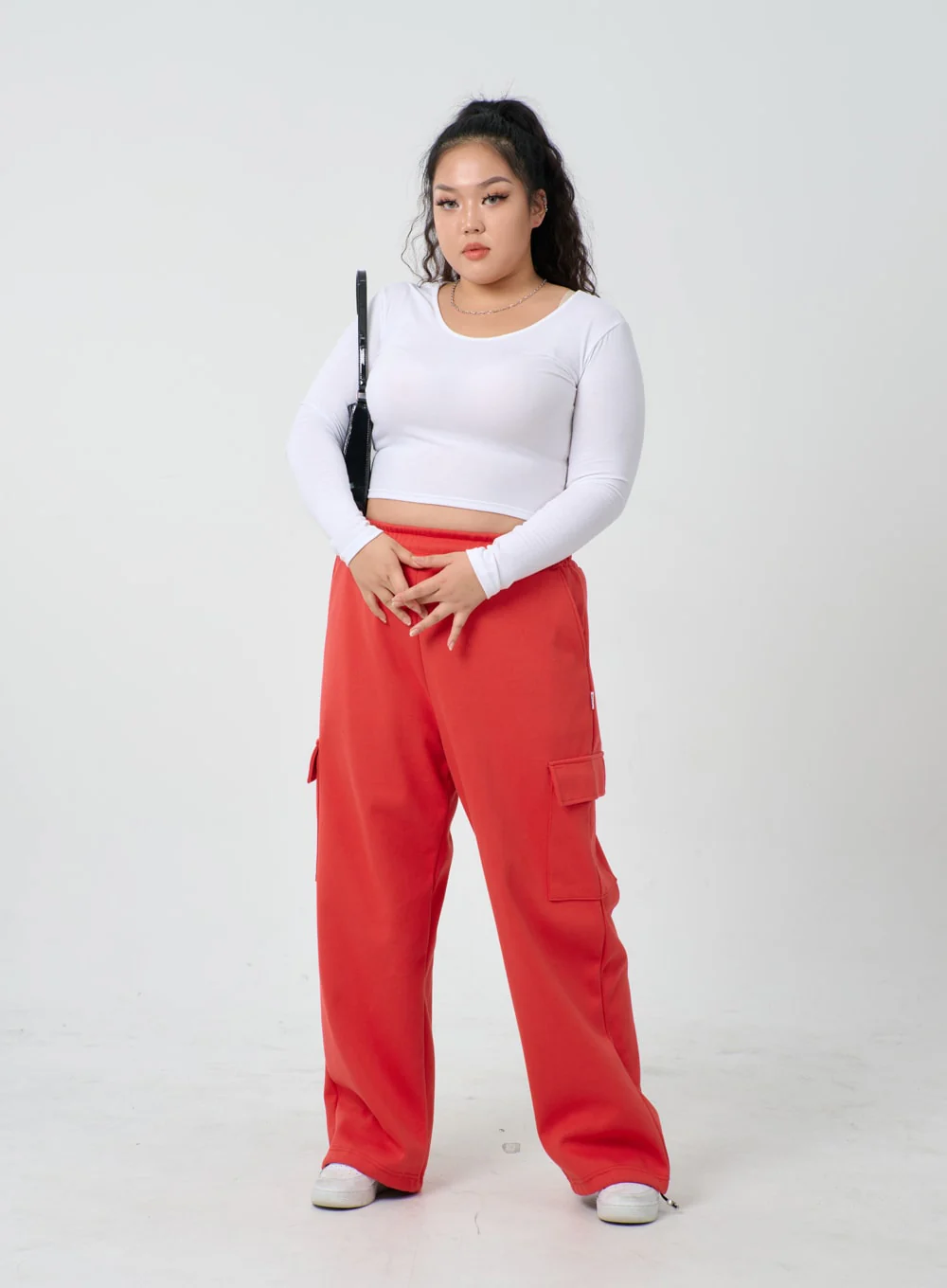 Plus U-Neck Long Sleeve Cropped Top ID27 - Image 5