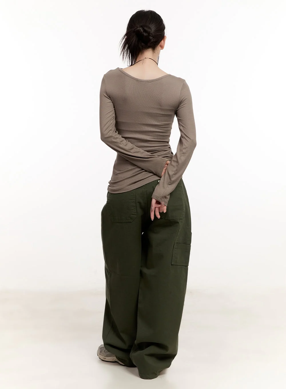 Pocket Wide-Leg Cotton Pants CM510 - Image 8