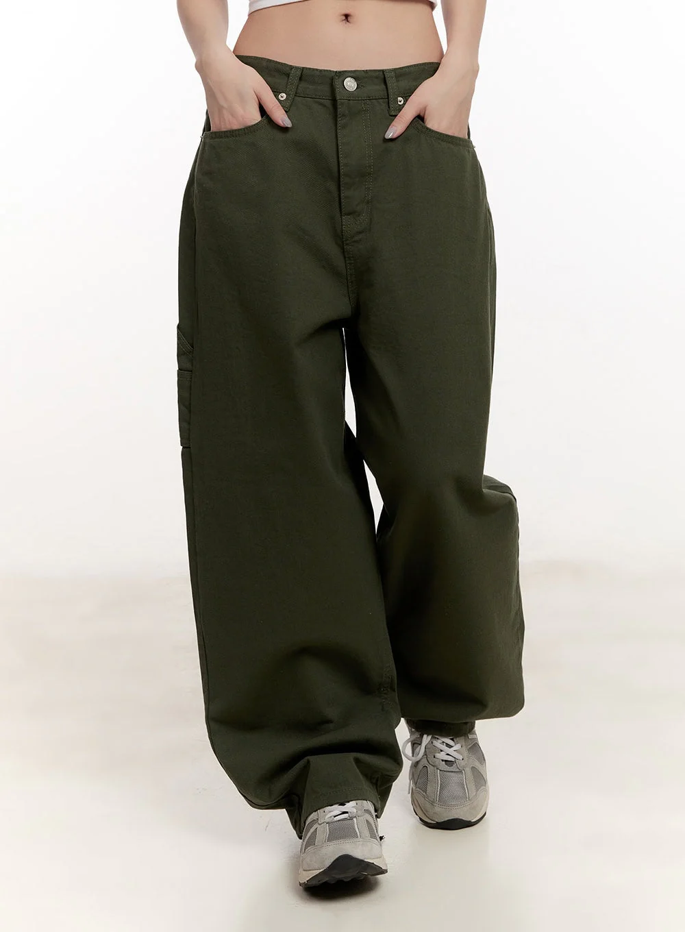 Pocket Wide-Leg Cotton Pants CM510 - Image 9