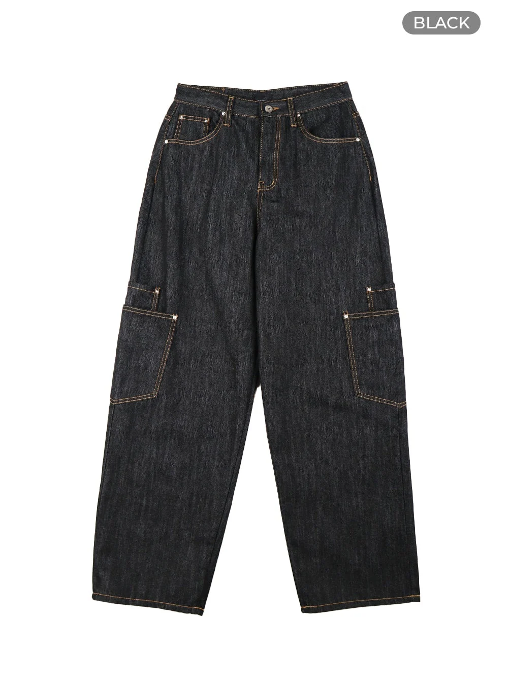 Pocketed Denim Wide Leg Jeans CF423 - Image 6