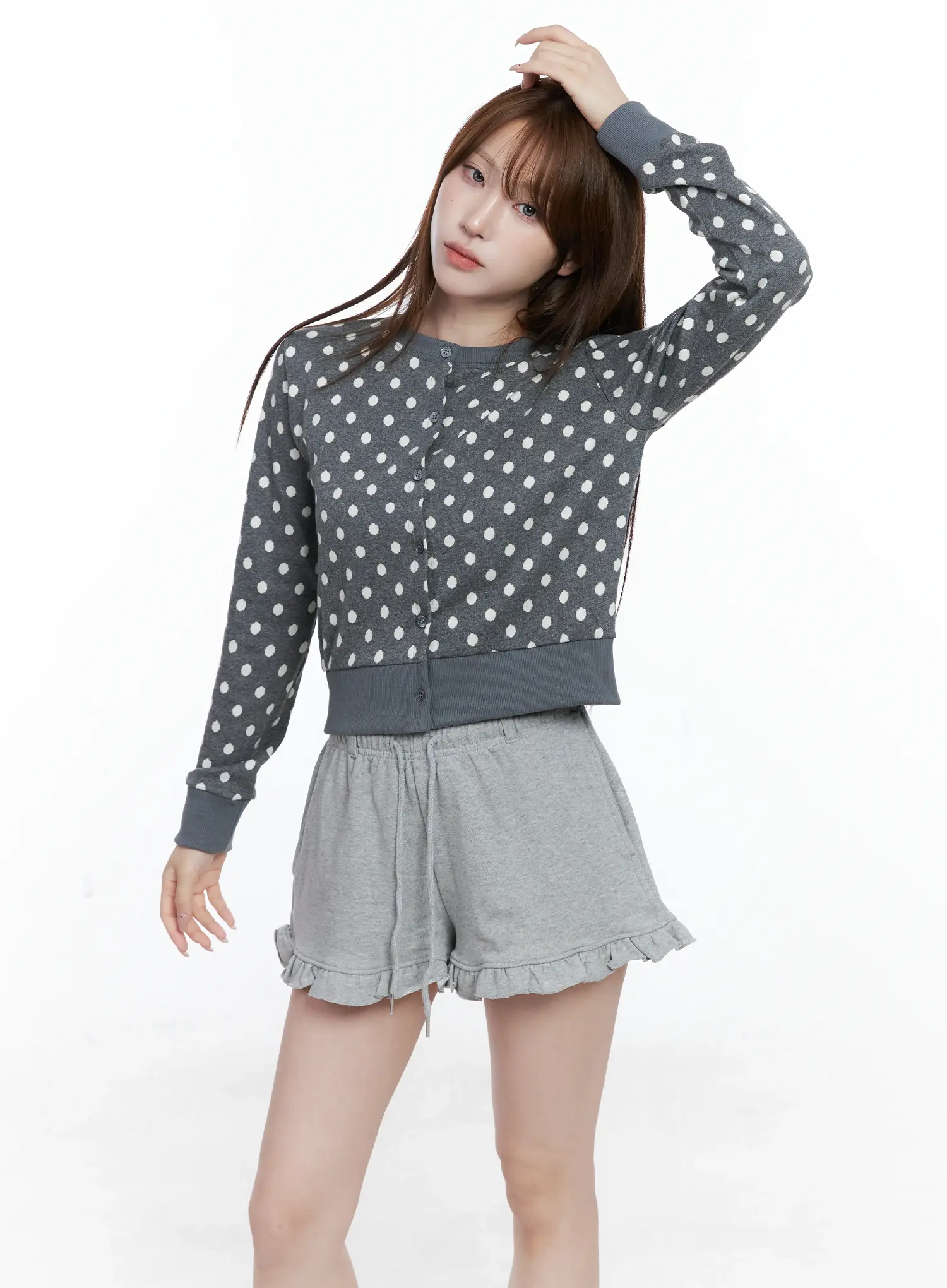 Polka-Dot Button-Up Cardigan CS501 - Image 8