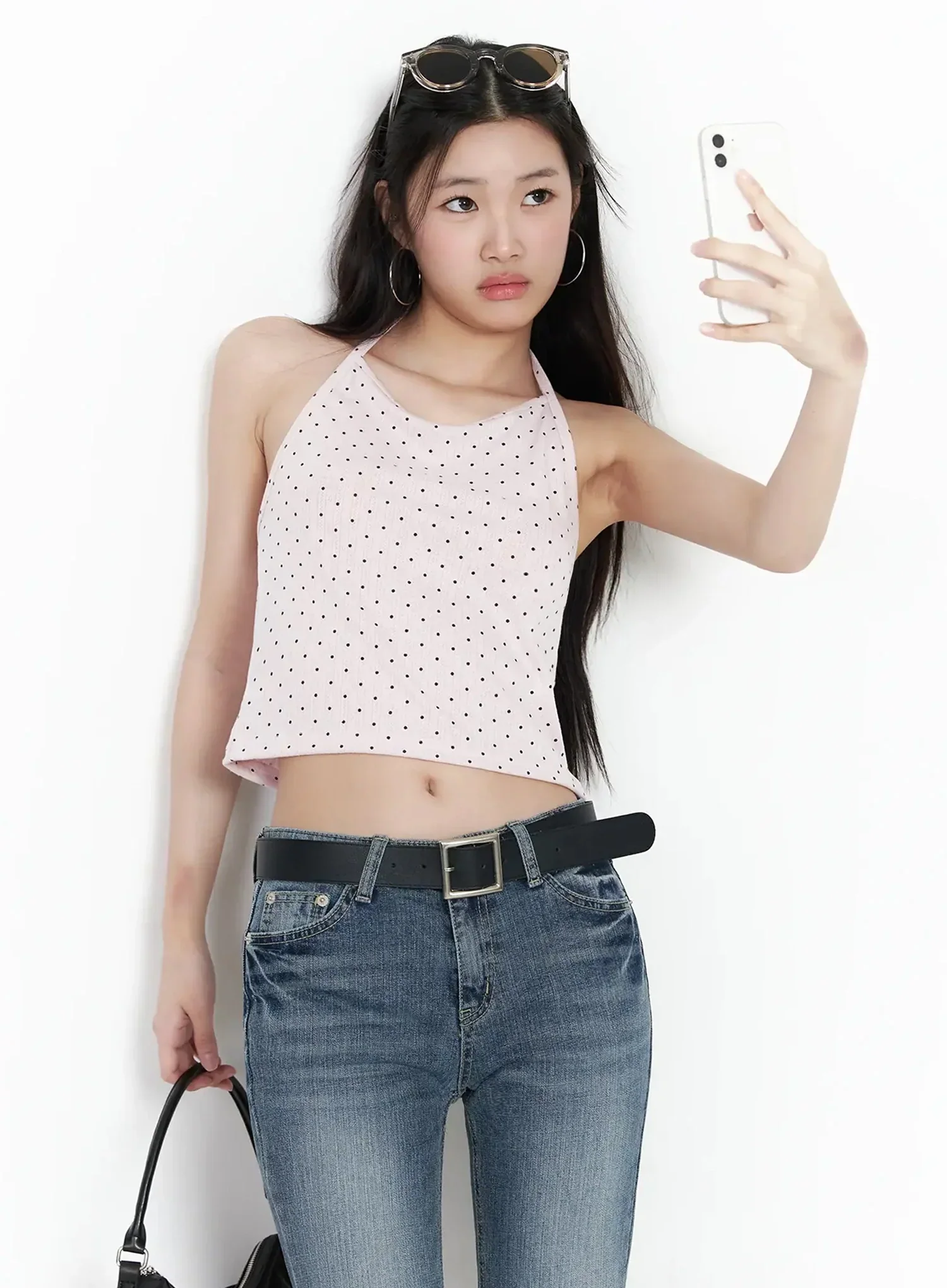 Polka Dot Halter Neck Top IM503