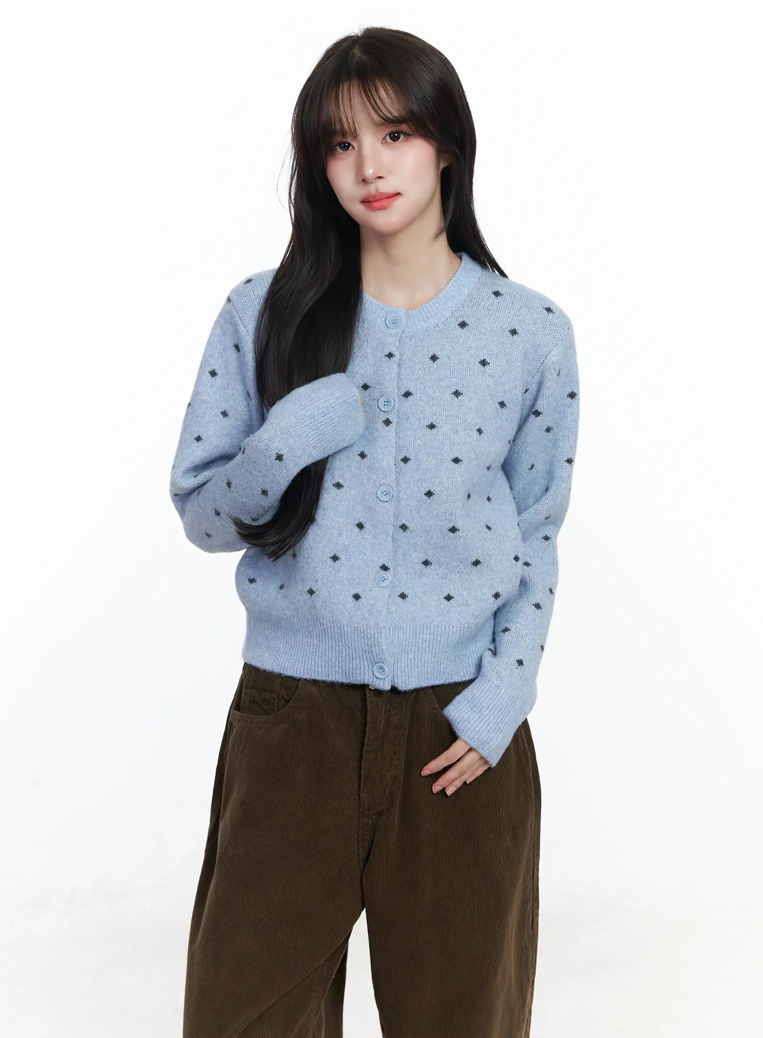Polka Dot Knit Cardigan IJ529 - Image 2