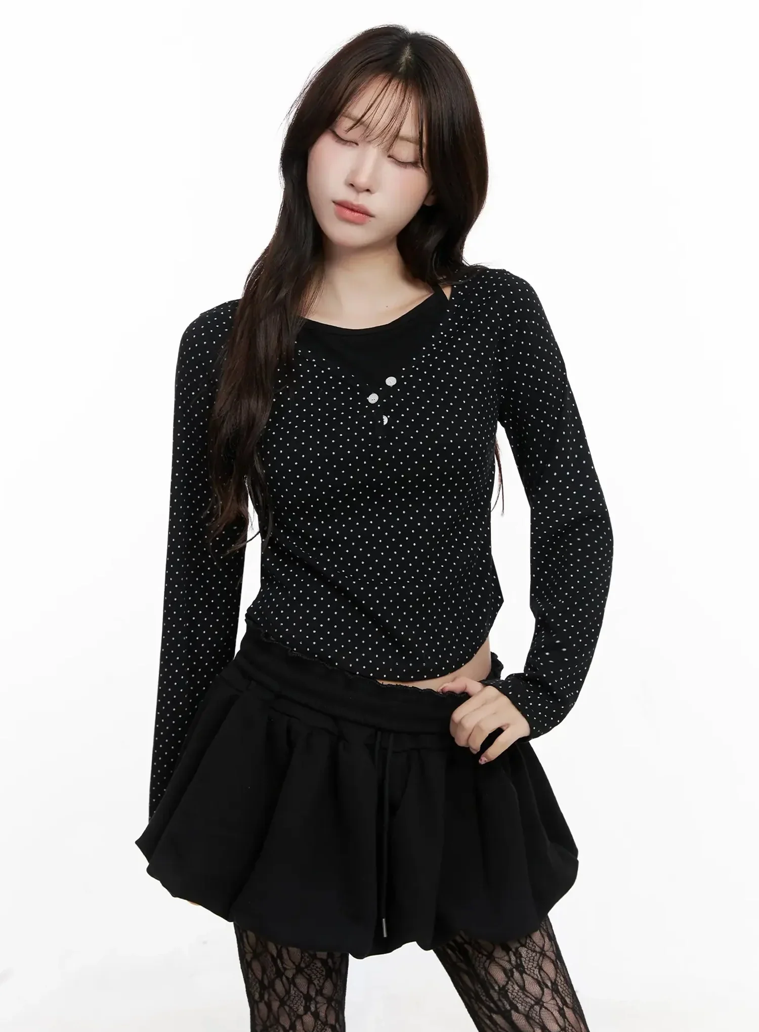 Polka Dot Layered Halter Top IN525 - Image 15