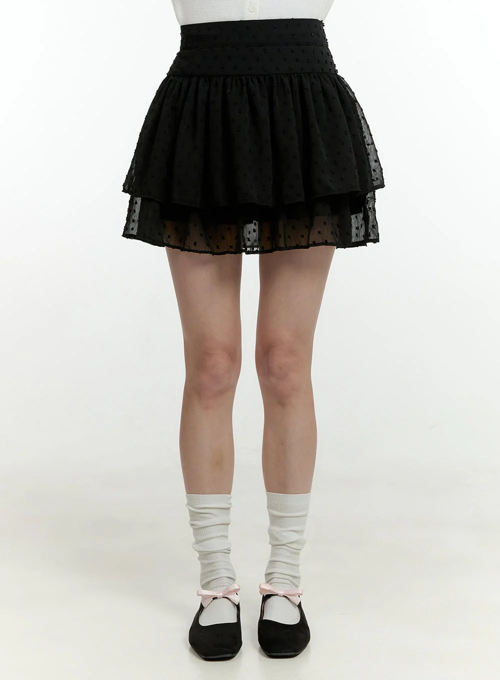 Polka Dot Layered Mini Skirt OL430 - Image 2