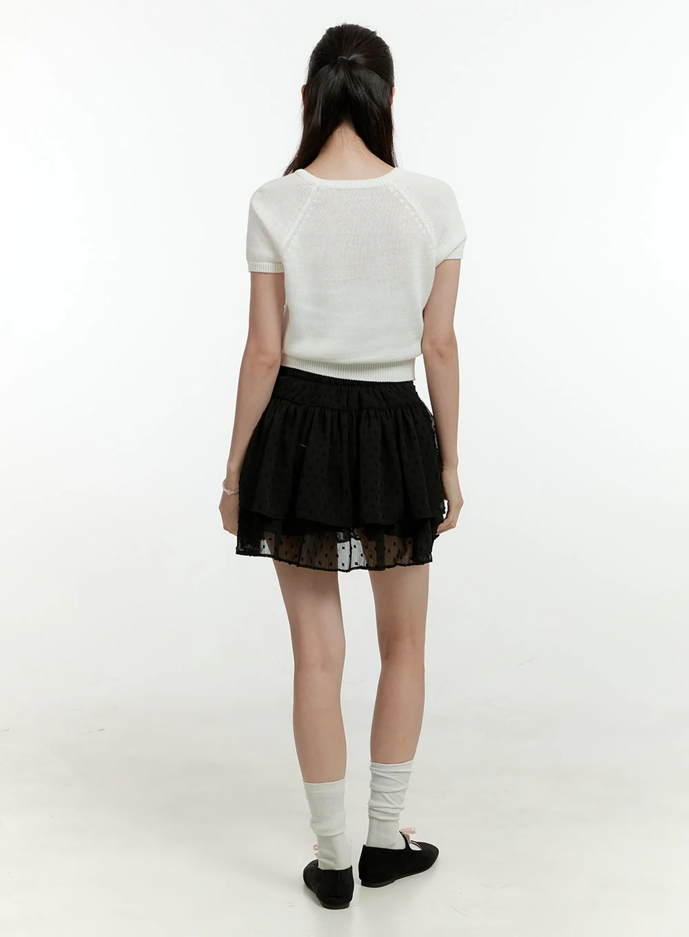 Polka Dot Layered Mini Skirt OL430 - Image 5