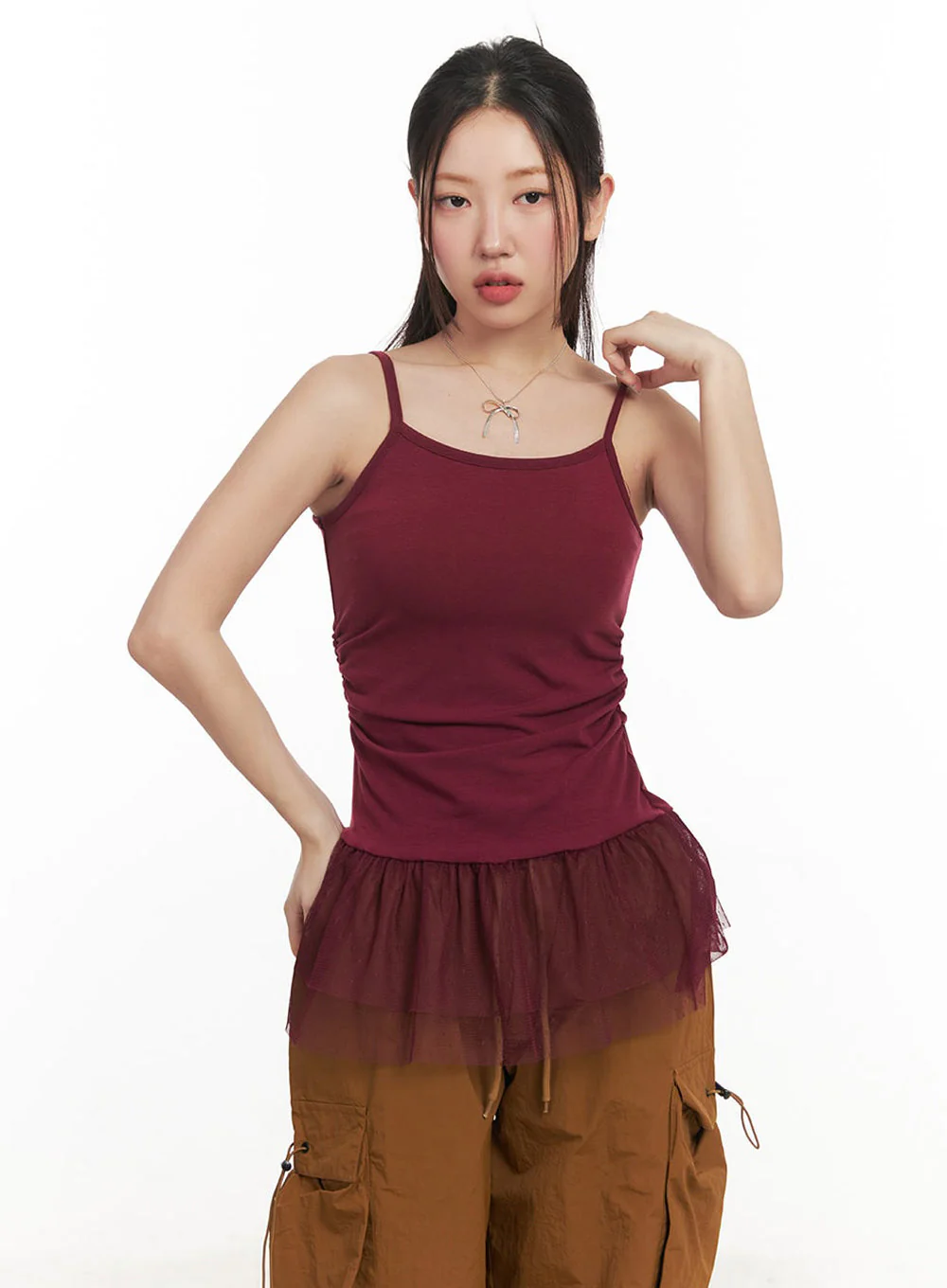Polka-Dot Layering Skirt Cami Top IM525 - Image 10