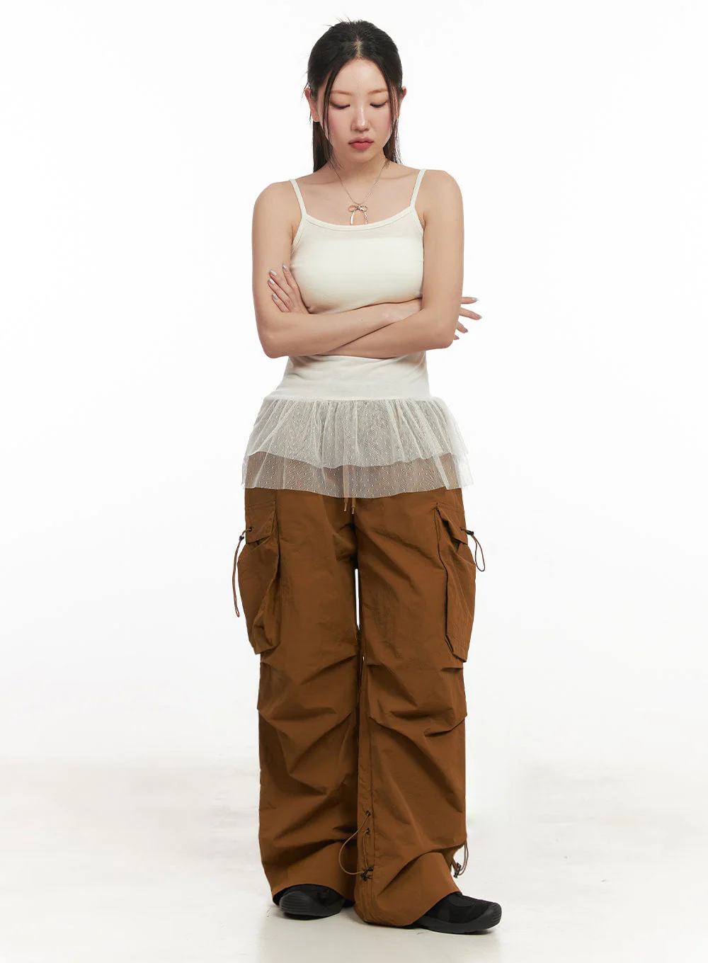 Polka-Dot Layering Skirt Cami Top IM525 - Image 3