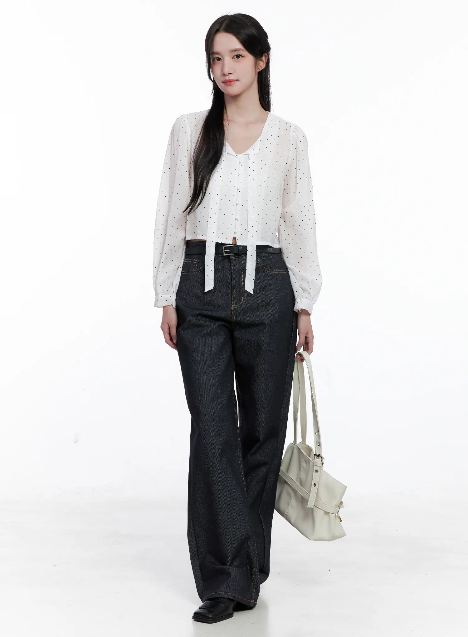 Polka Dot Long Sleeve Blouse CS519 - Image 2