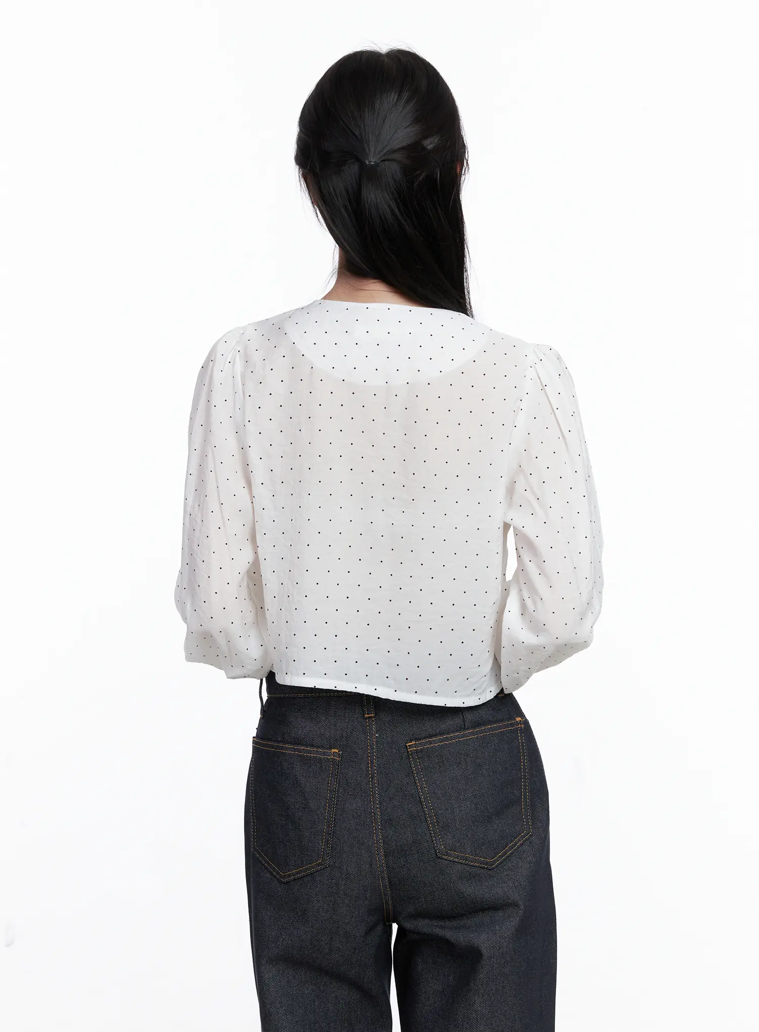 Polka Dot Long Sleeve Blouse CS519 - Image 6