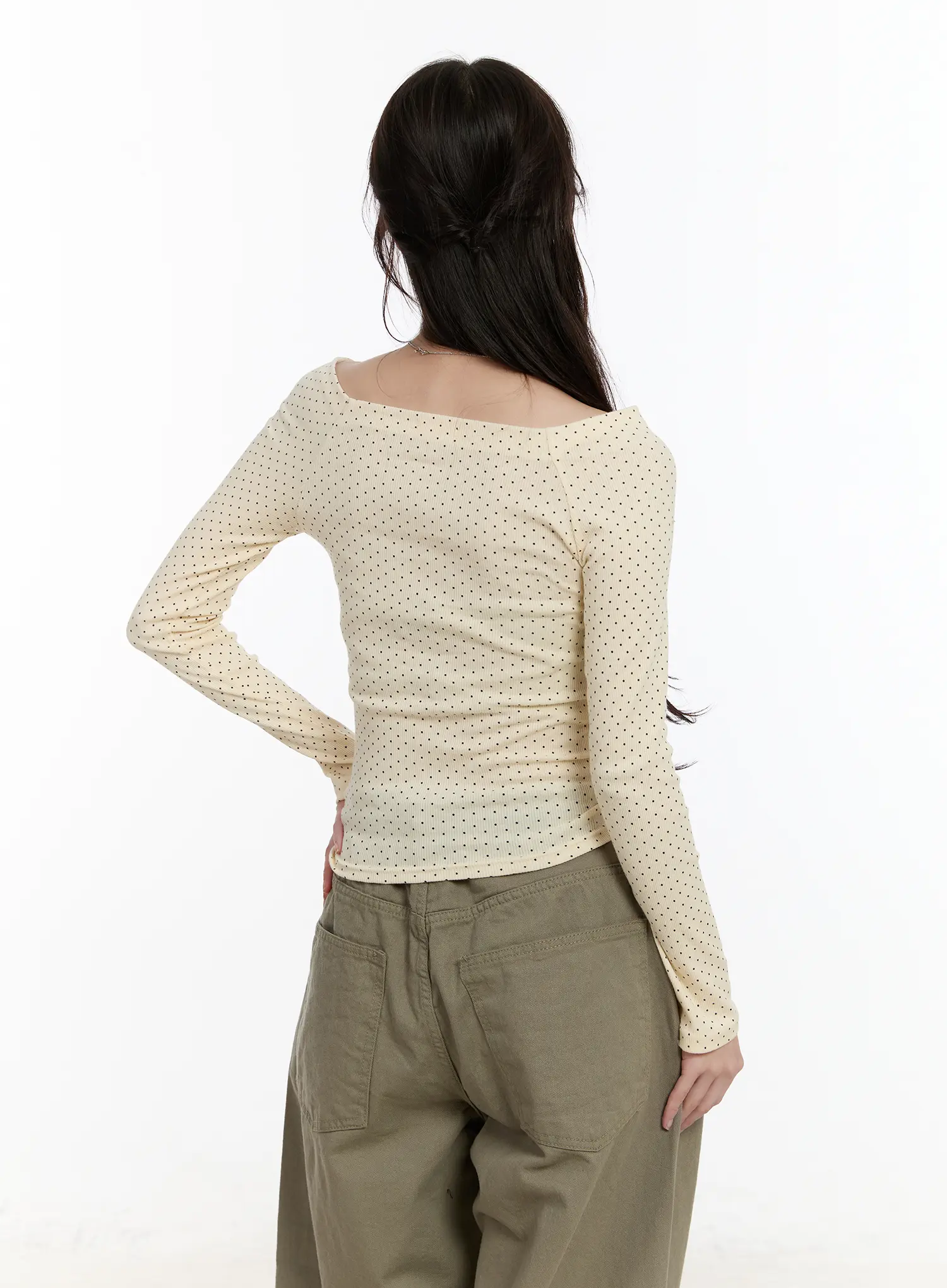 Polka Dot Off-Shoulder Long Sleeve Top CM510 - Image 10