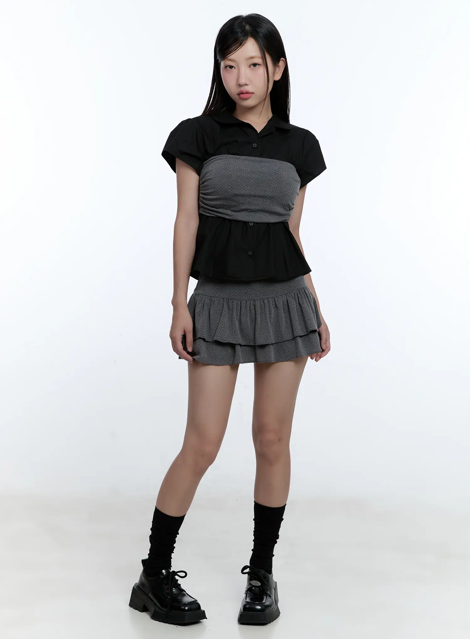 Polka Dot Ruffle Mini Skirt CU527 - Image 8