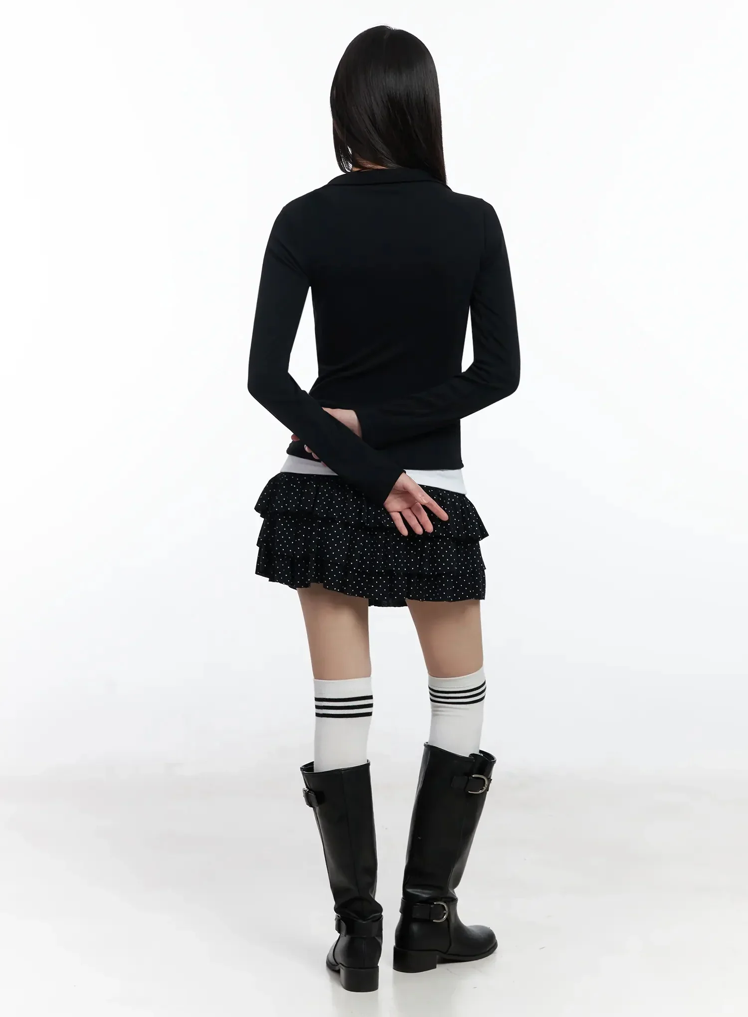 Polka Dot Ruffle Mini Skirt IF505 - Image 13