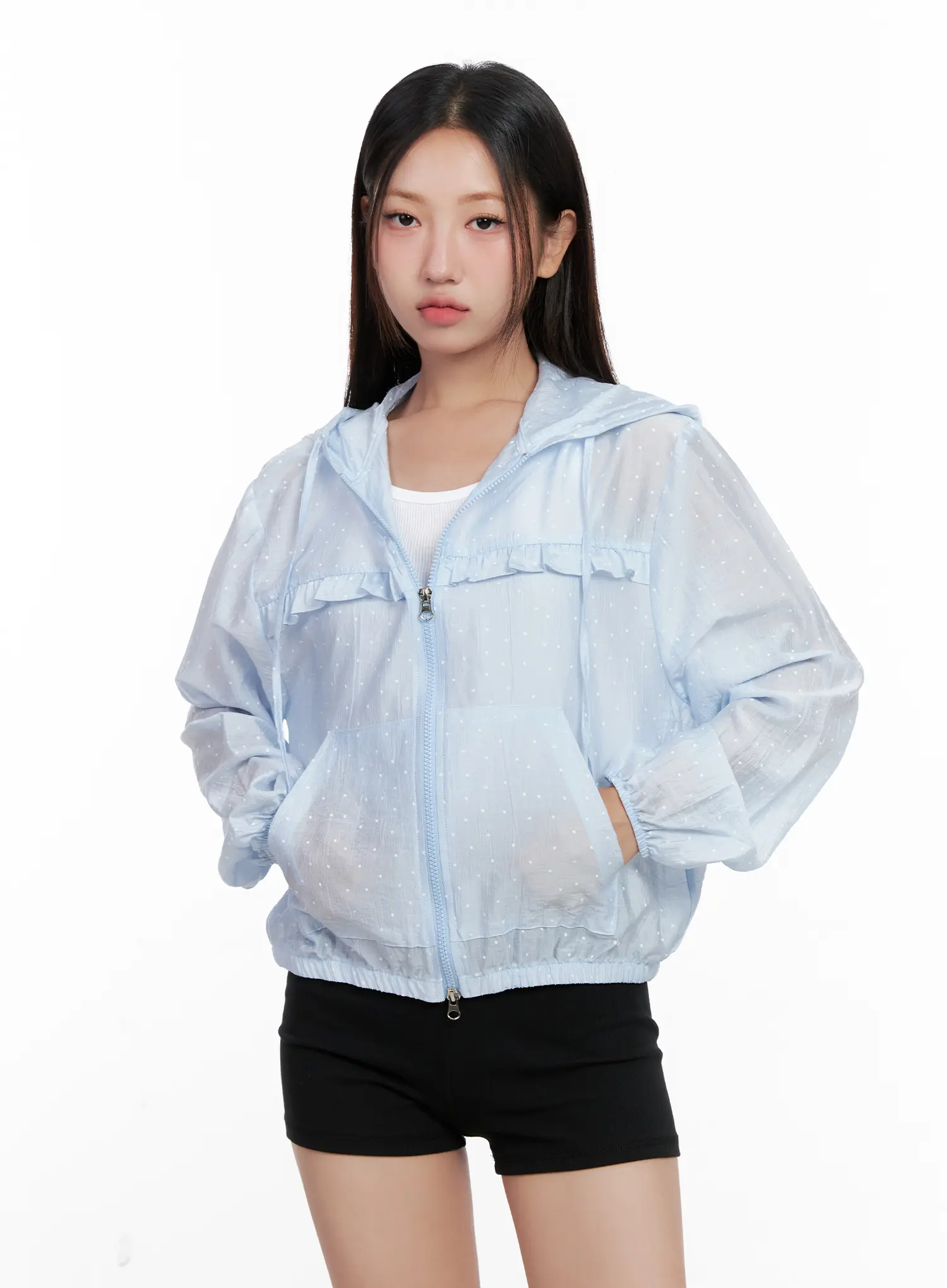 Polka-Dot Ruffle Windbreaker CL521 - Image 13