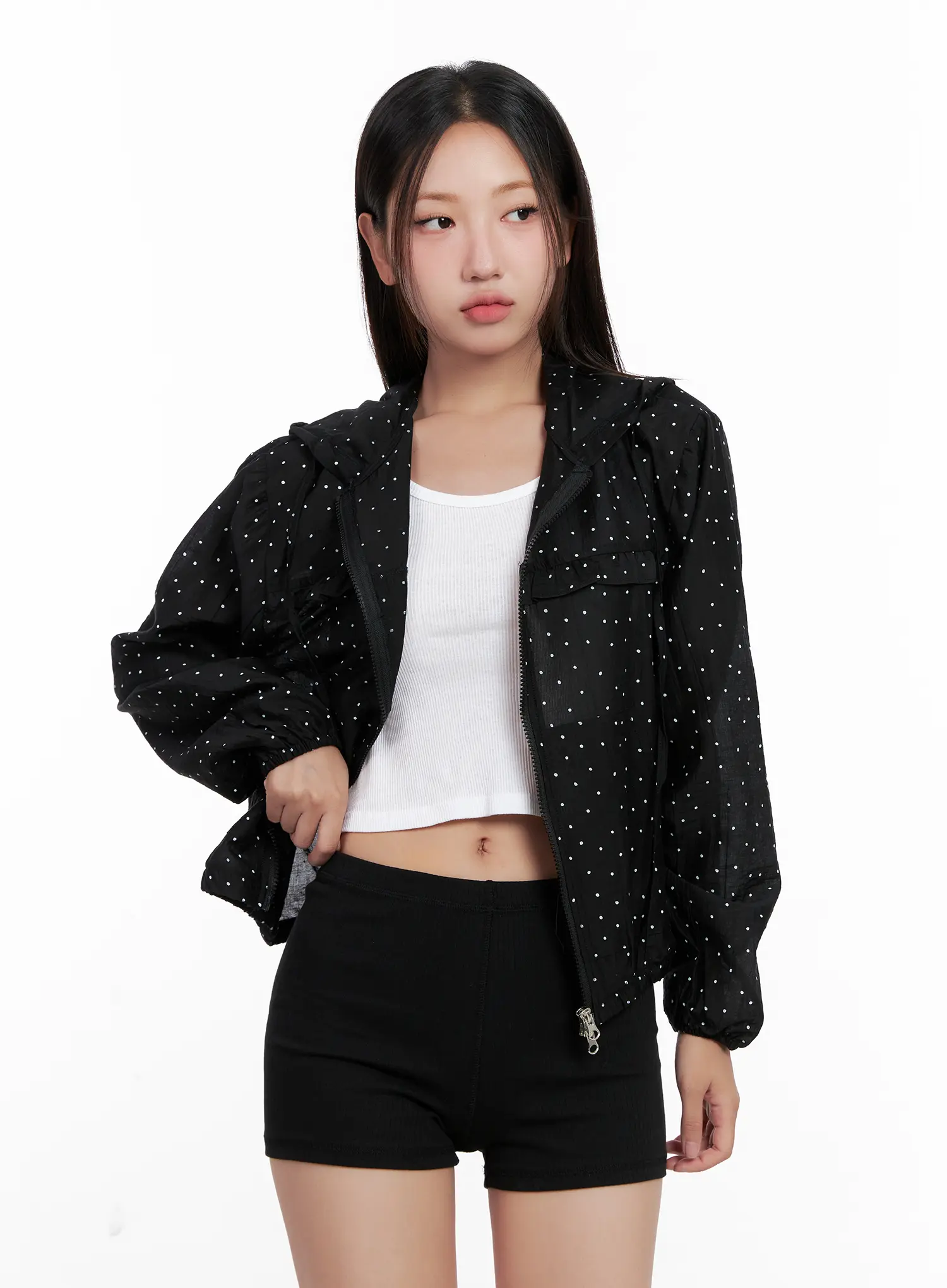 Polka-Dot Ruffle Windbreaker CL521 - Image 14