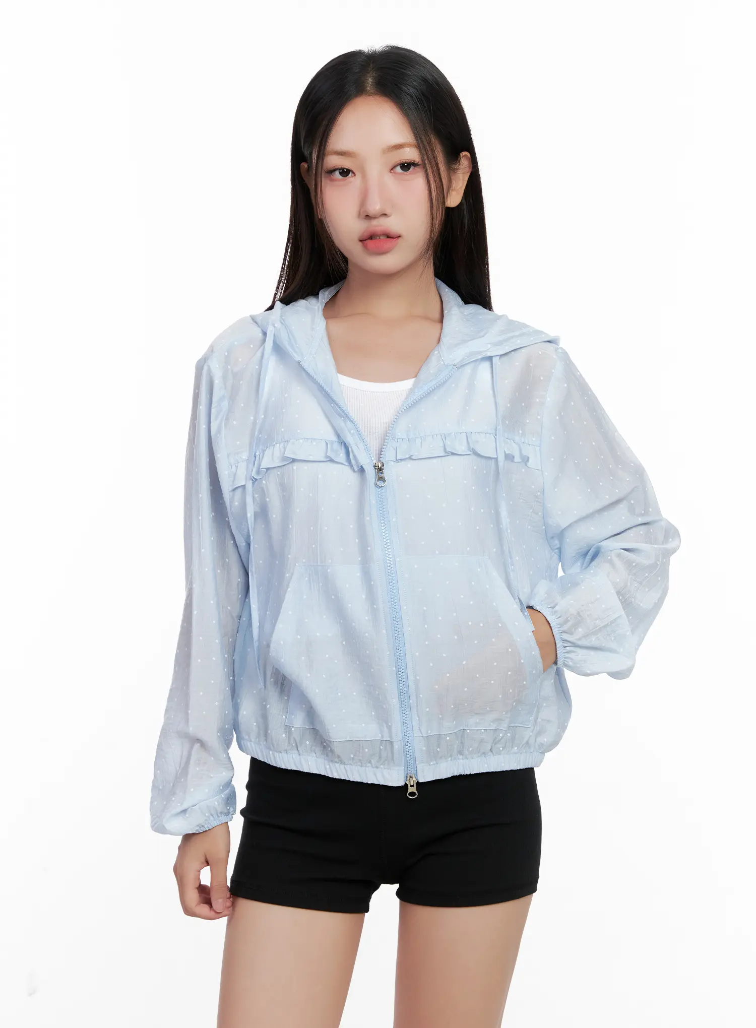 Polka-Dot Ruffle Windbreaker CL521 - Image 2