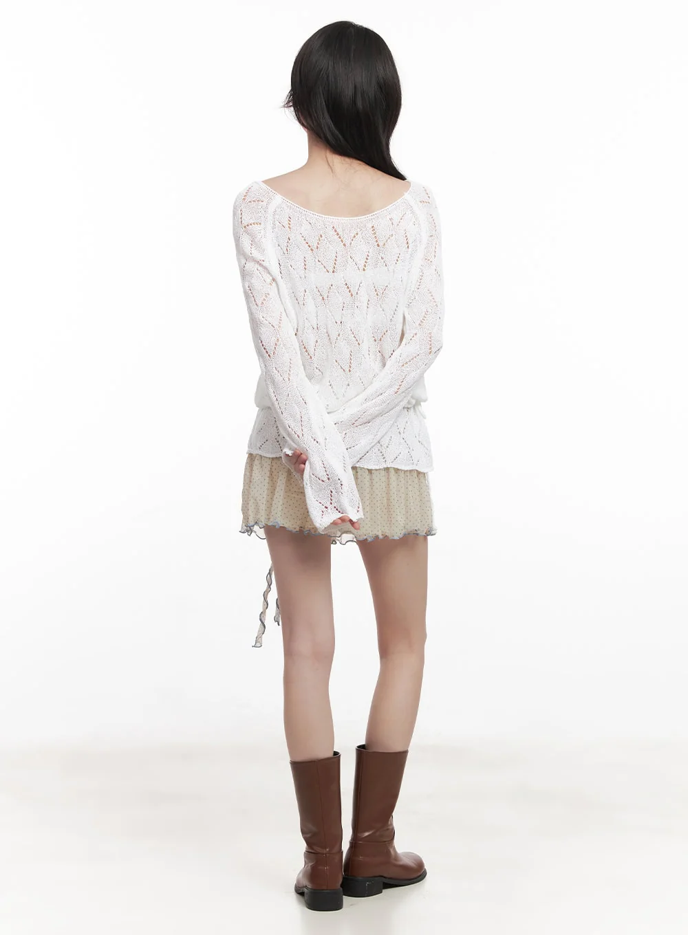 Polka-Dot Shirred Mini Skirt CY521 - Image 8