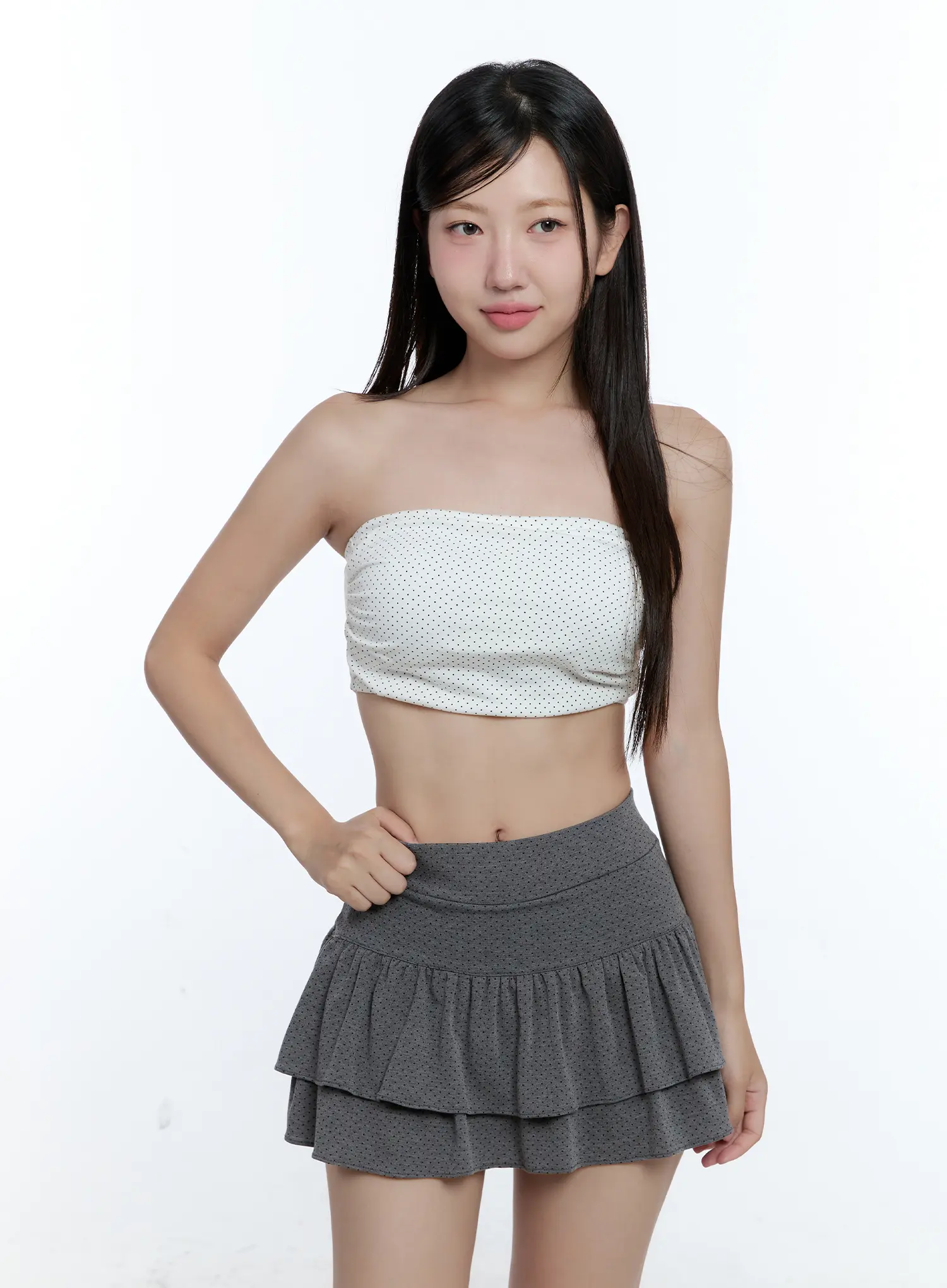 Polka Dot Shirred Tube Top CU527 - Image 10