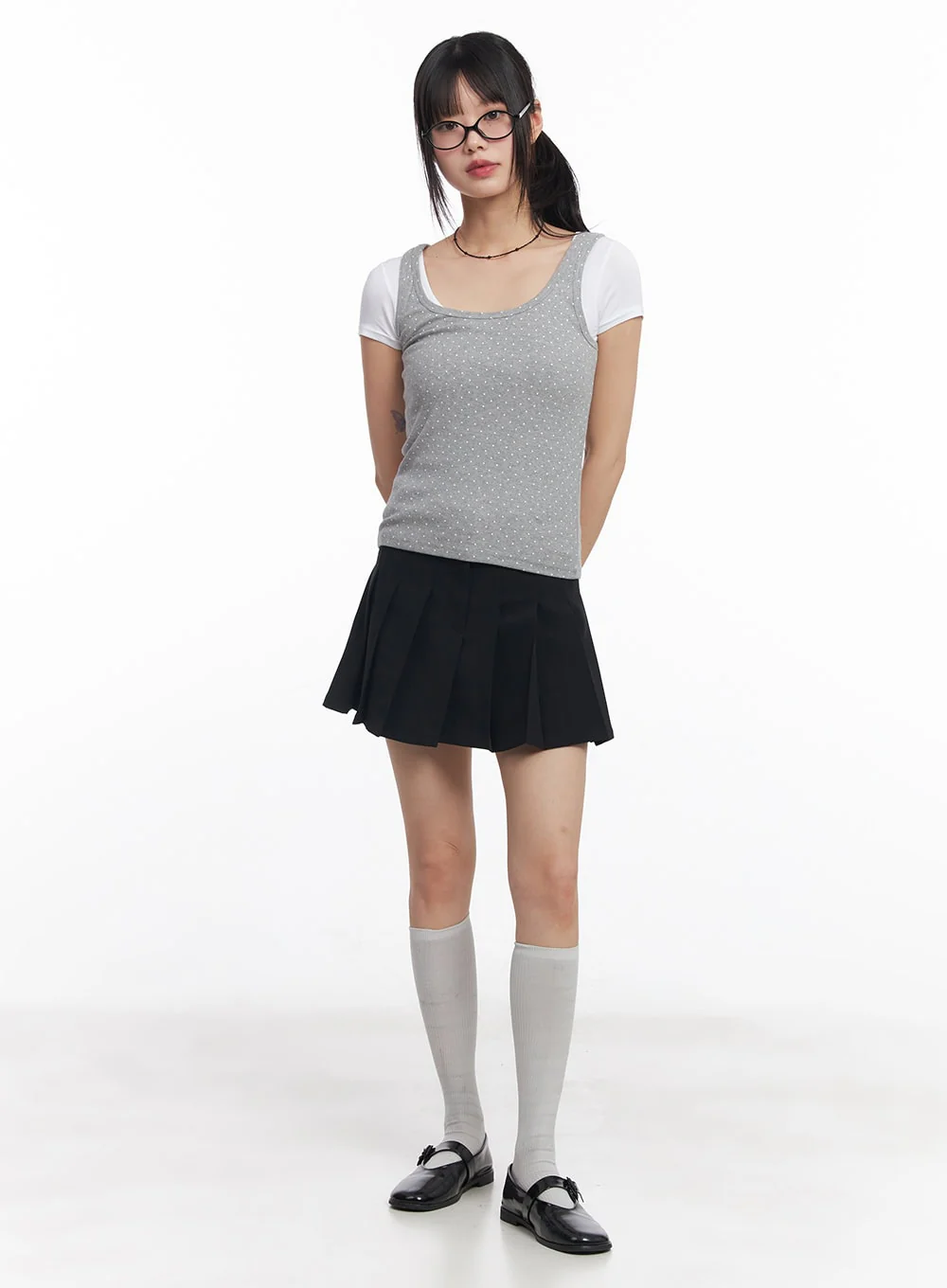 Polka Dot Slim-Fit Tank Top CY514