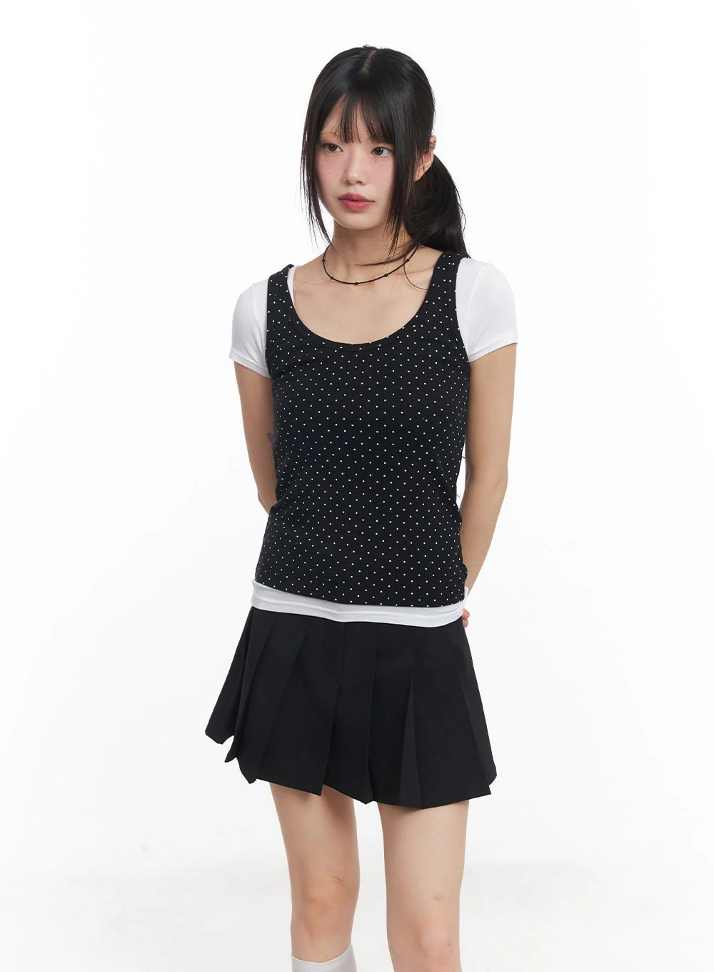 Polka Dot Slim-Fit Tank Top CY514 - Image 10