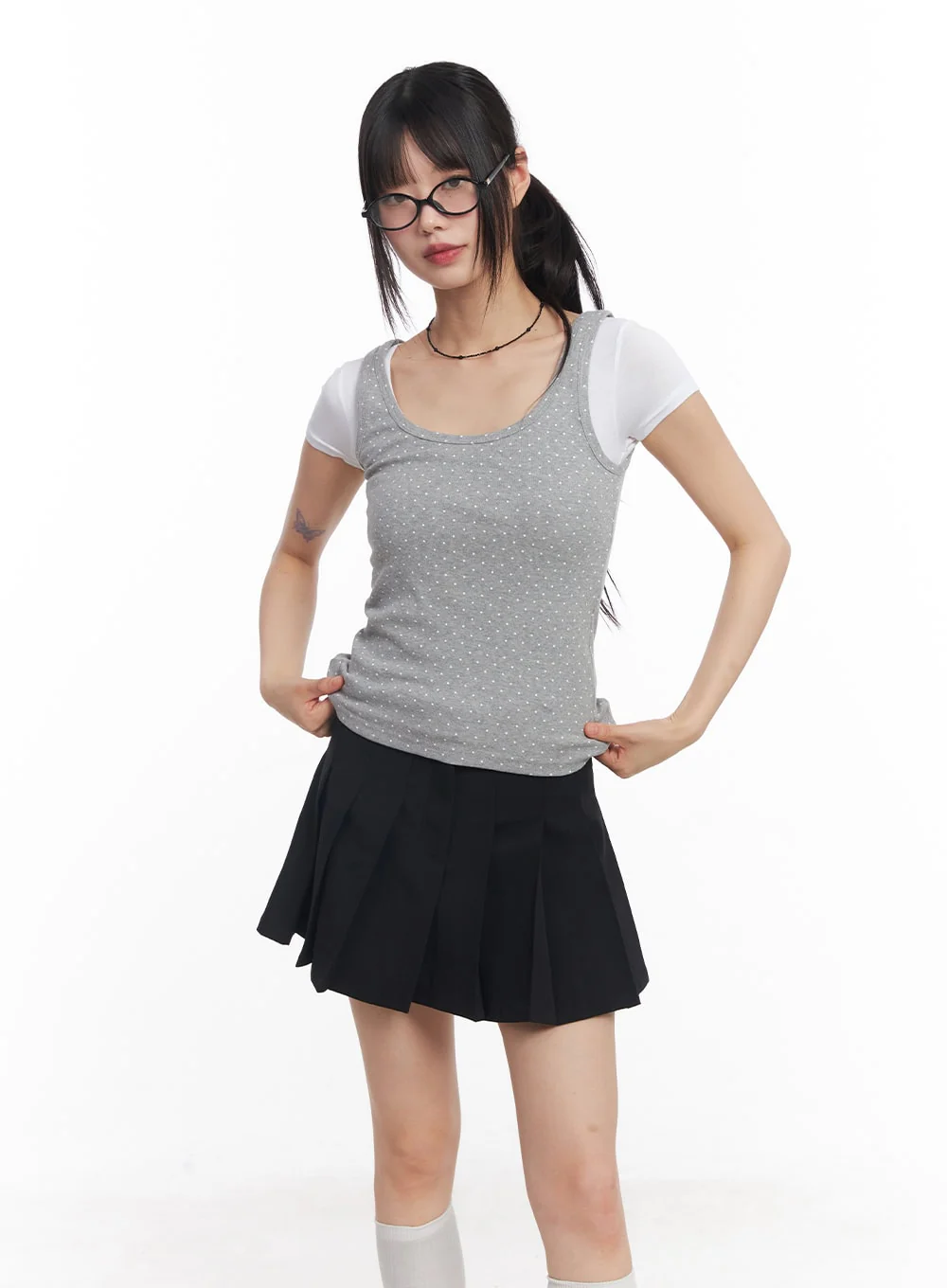 Polka Dot Slim-Fit Tank Top CY514 - Image 7