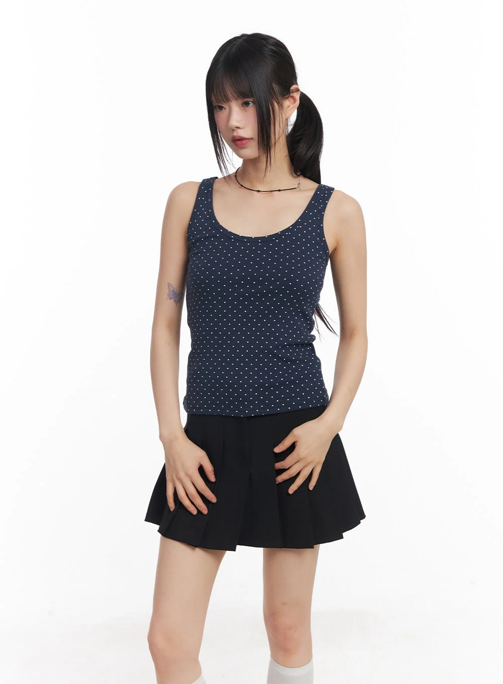 Polka Dot Slim-Fit Tank Top CY514 - Image 8