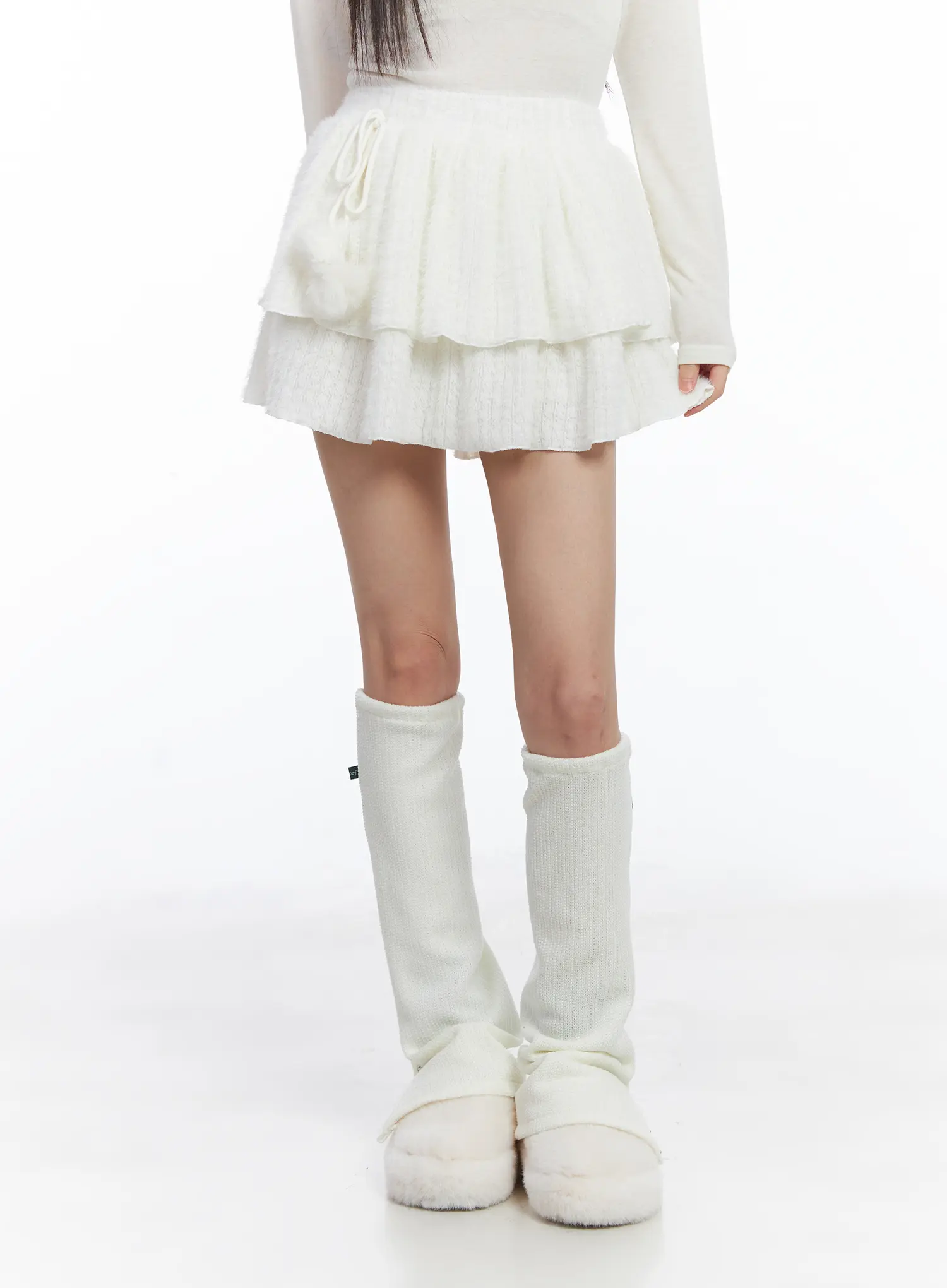 Pom-Pom Ribbon Tiered Mini Skirt CD526 - Image 8