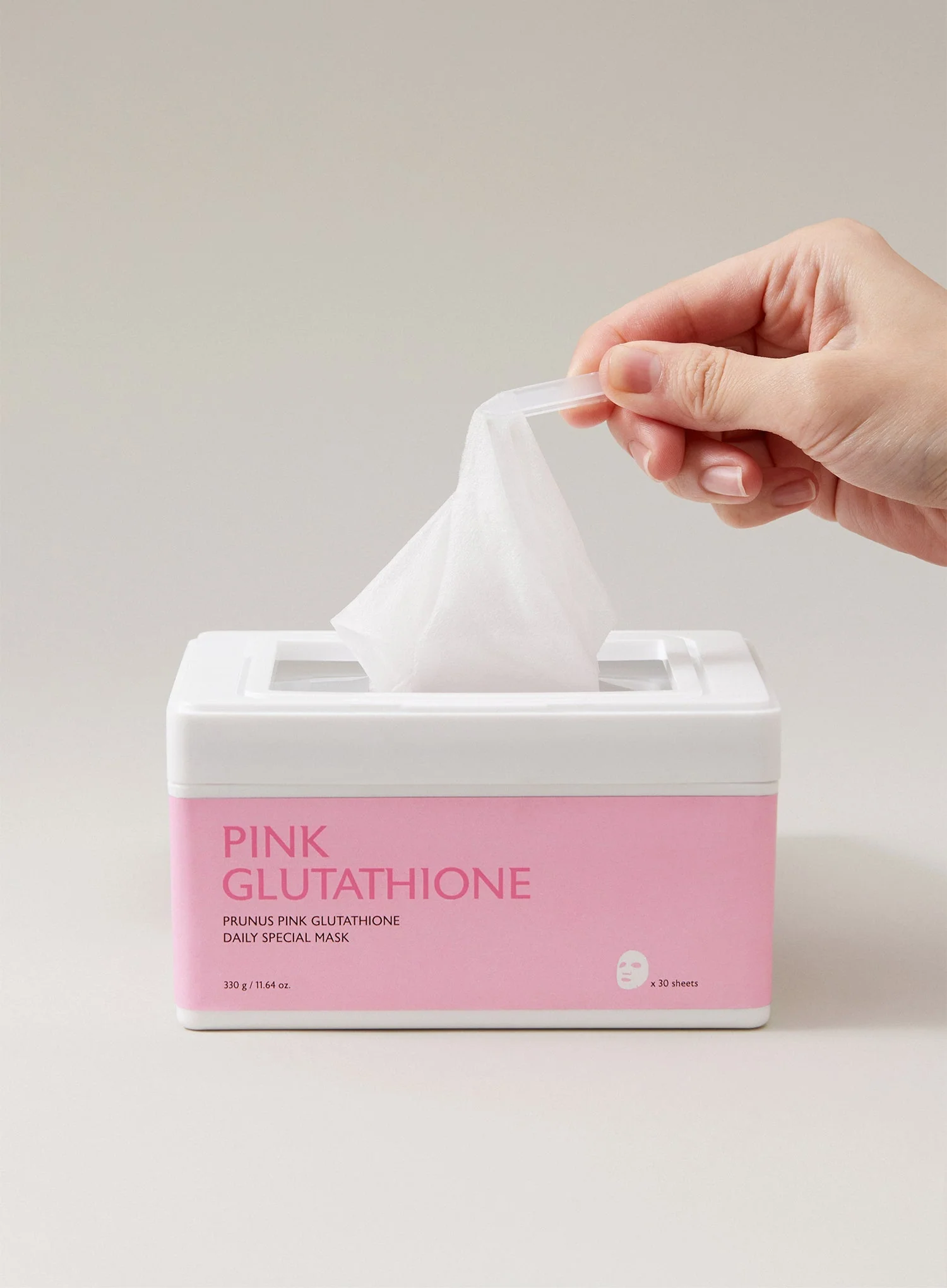 Prunus Pink Glutathione Daily Brightening Mask (30pcs) - Image 3