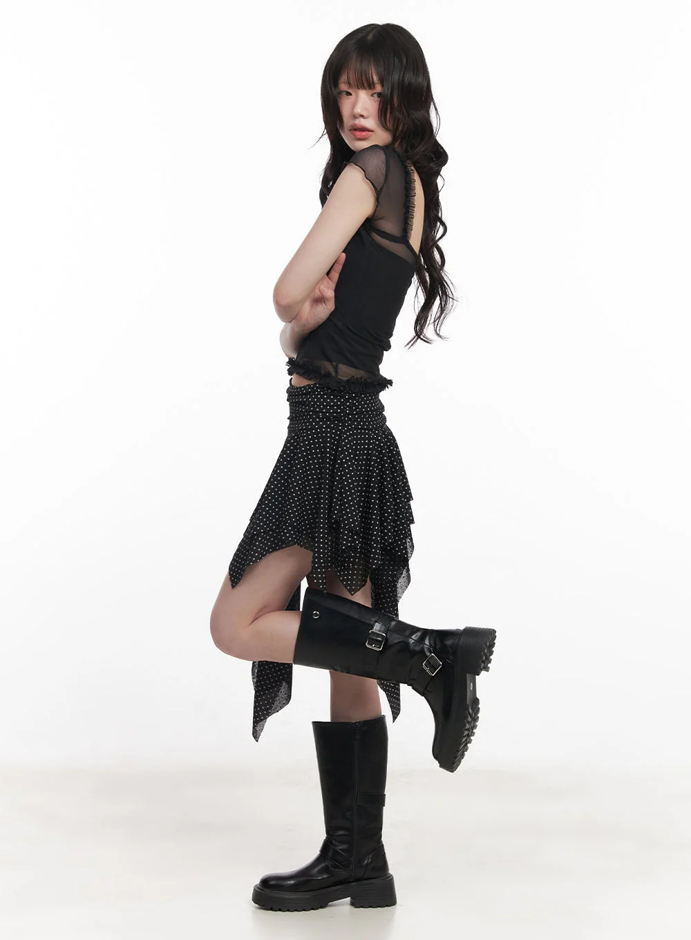 Puff Sleeve Sheer Top CY520 - Image 7