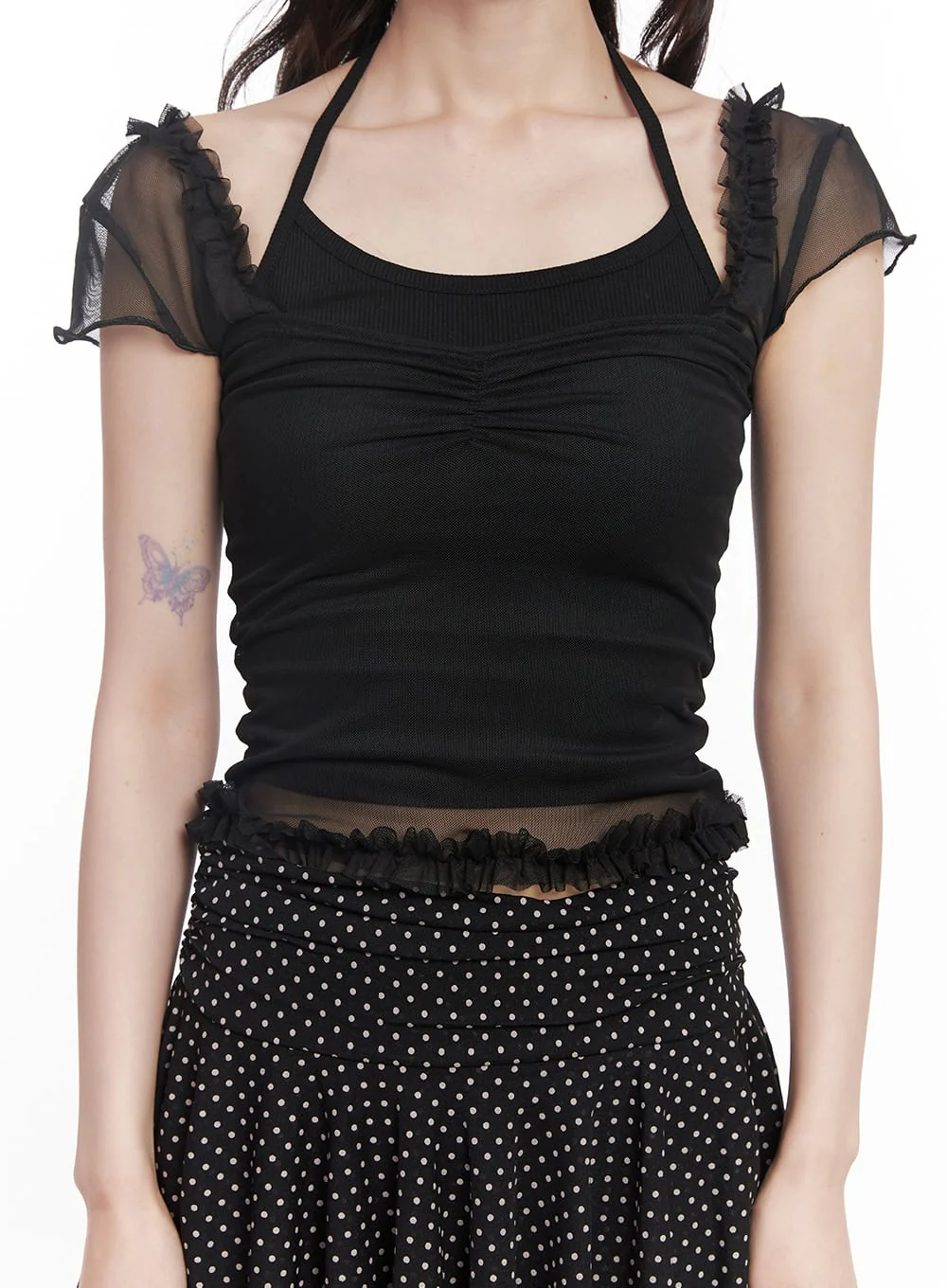 Puff Sleeve Sheer Top CY520 - Image 8