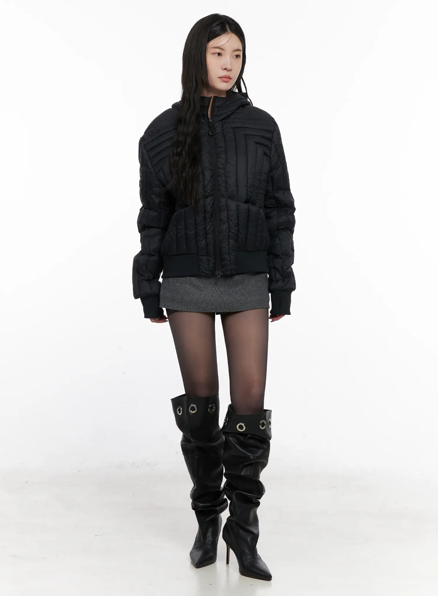 Quilted Puffer Jacket CN513 - Image 3