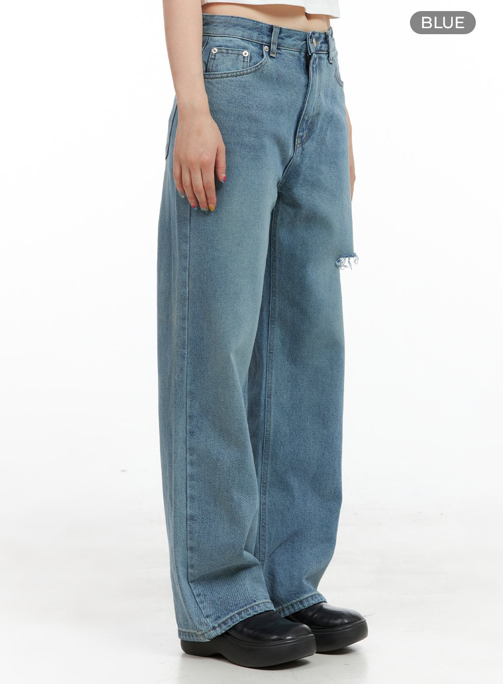Rae Straight Fit Distressed Denim Jeans CG408 - Image 6