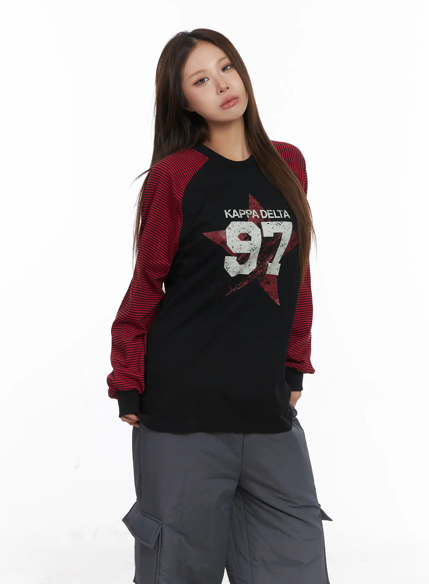 Raglan Stripe Graphic Long Sleeve CJ512 - Image 2