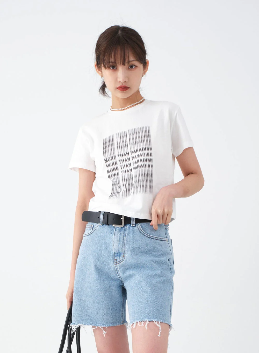 Raw Hem Long Denim Shorts CA29 - Image 14