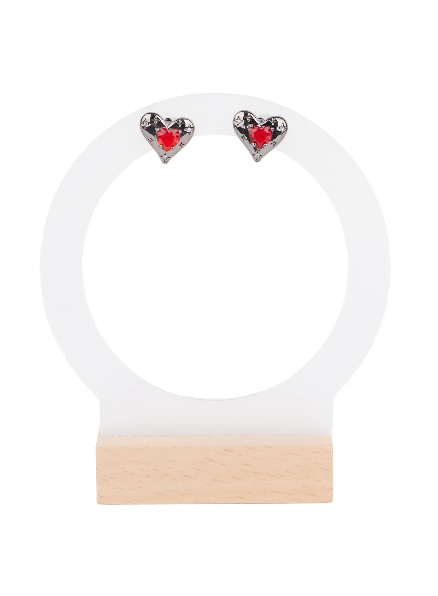 Red Heart Earrings CJ523 - Image 4