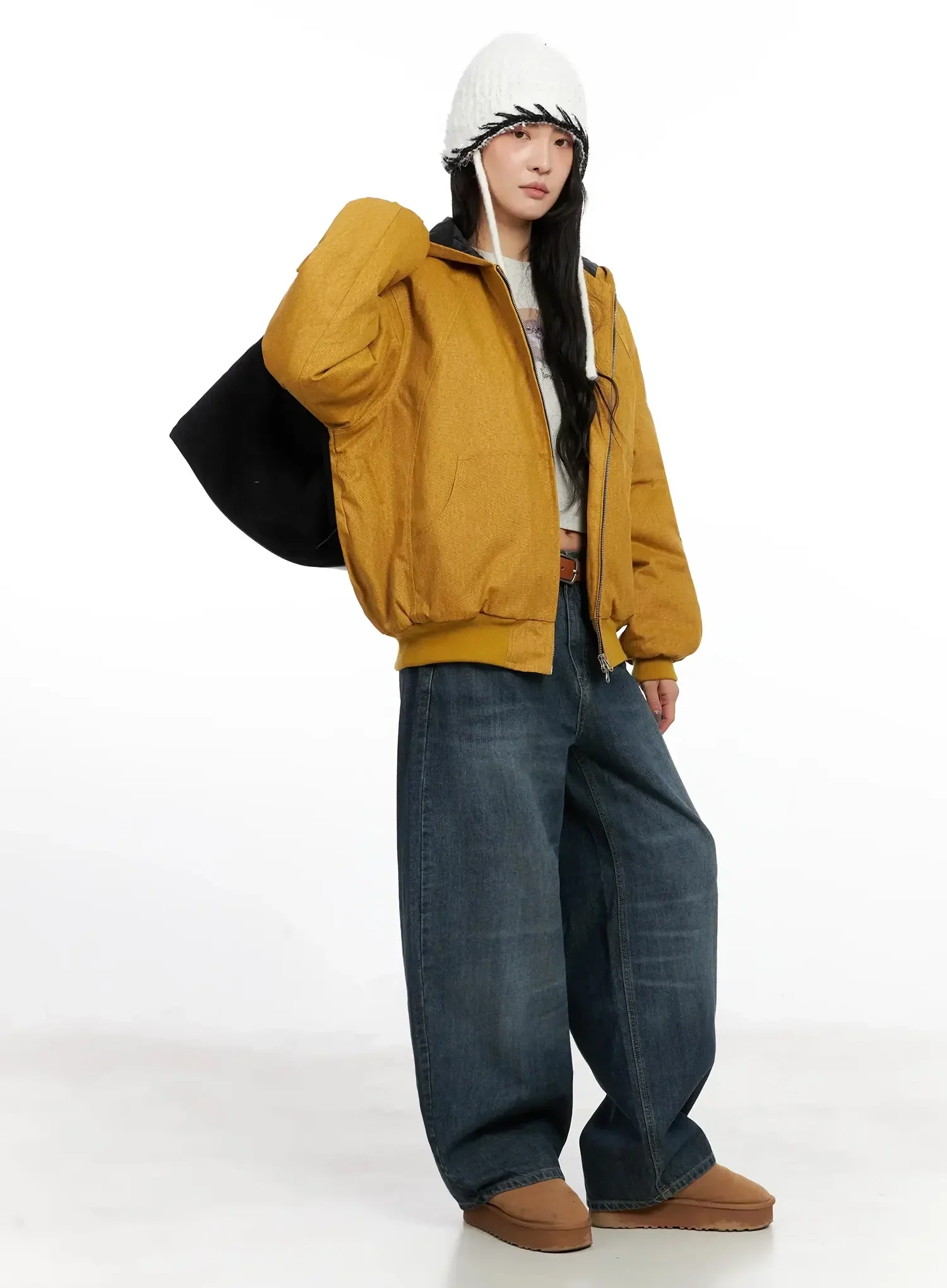 Regina Contrast Stitch Baggy Jeans IN528 - Image 3