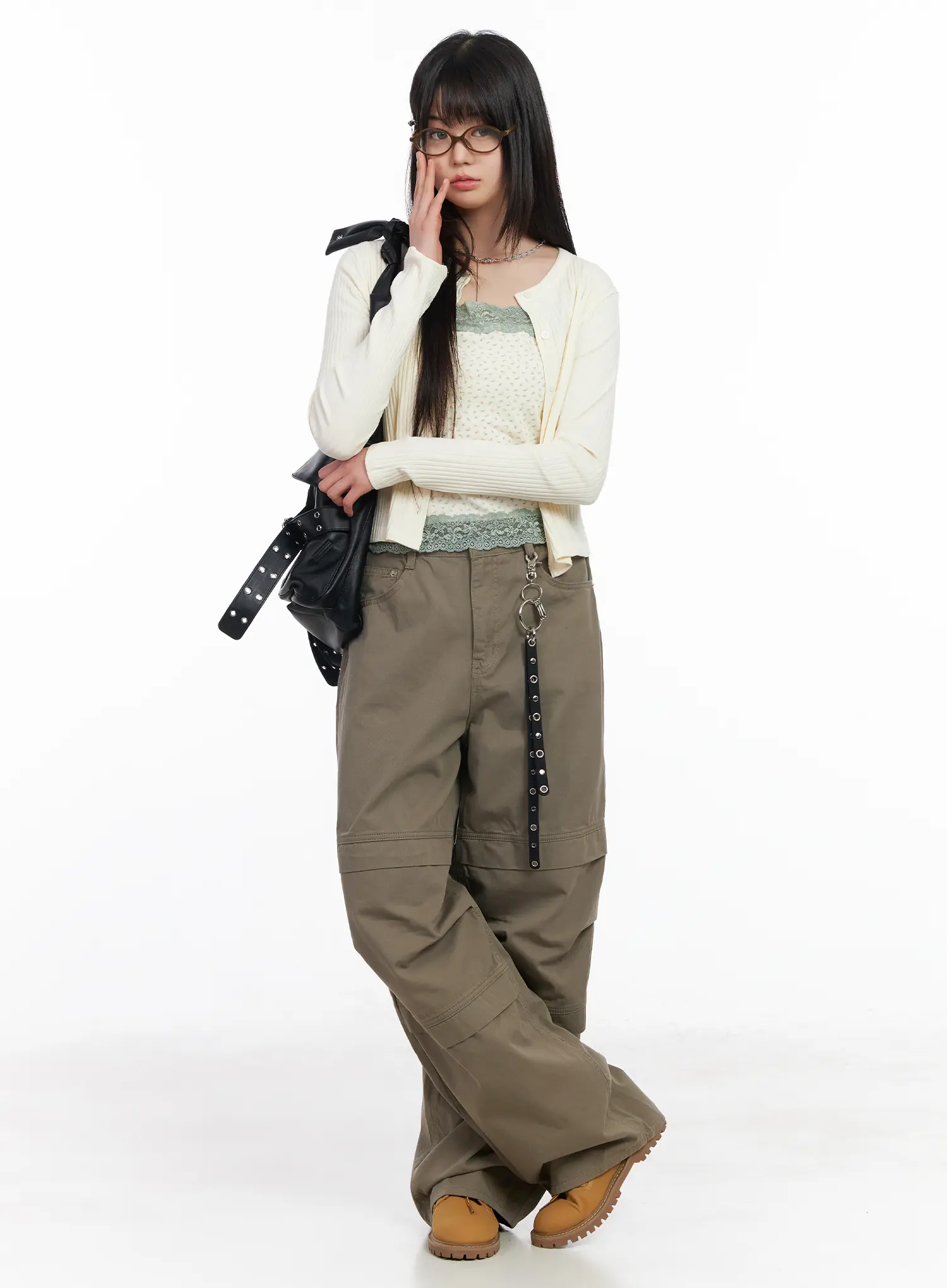 Relaxed-Fit Wide Leg Cotton Pants CM513