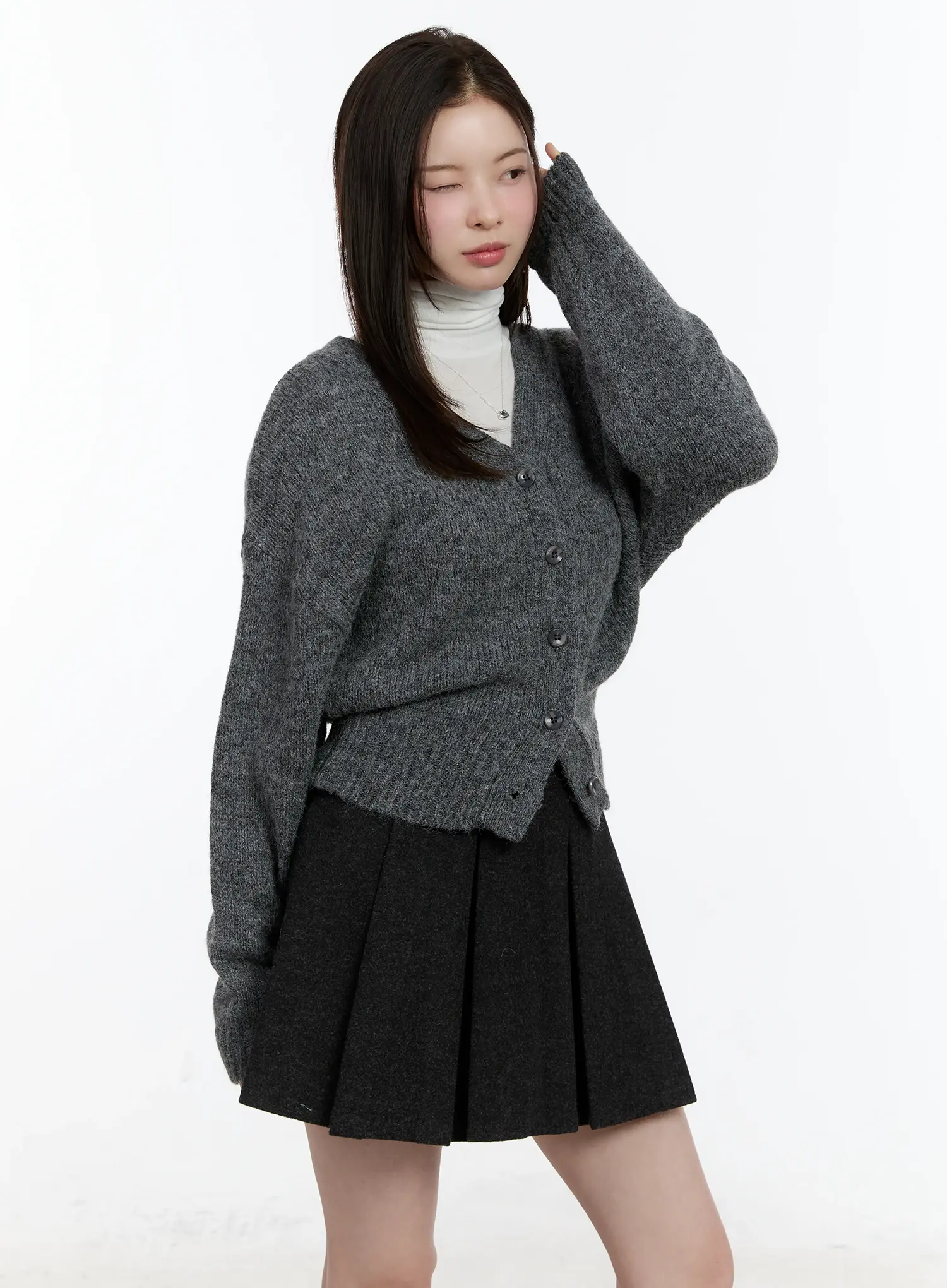 Reversible Classic V-Neck Cardigan ID511 - Image 3