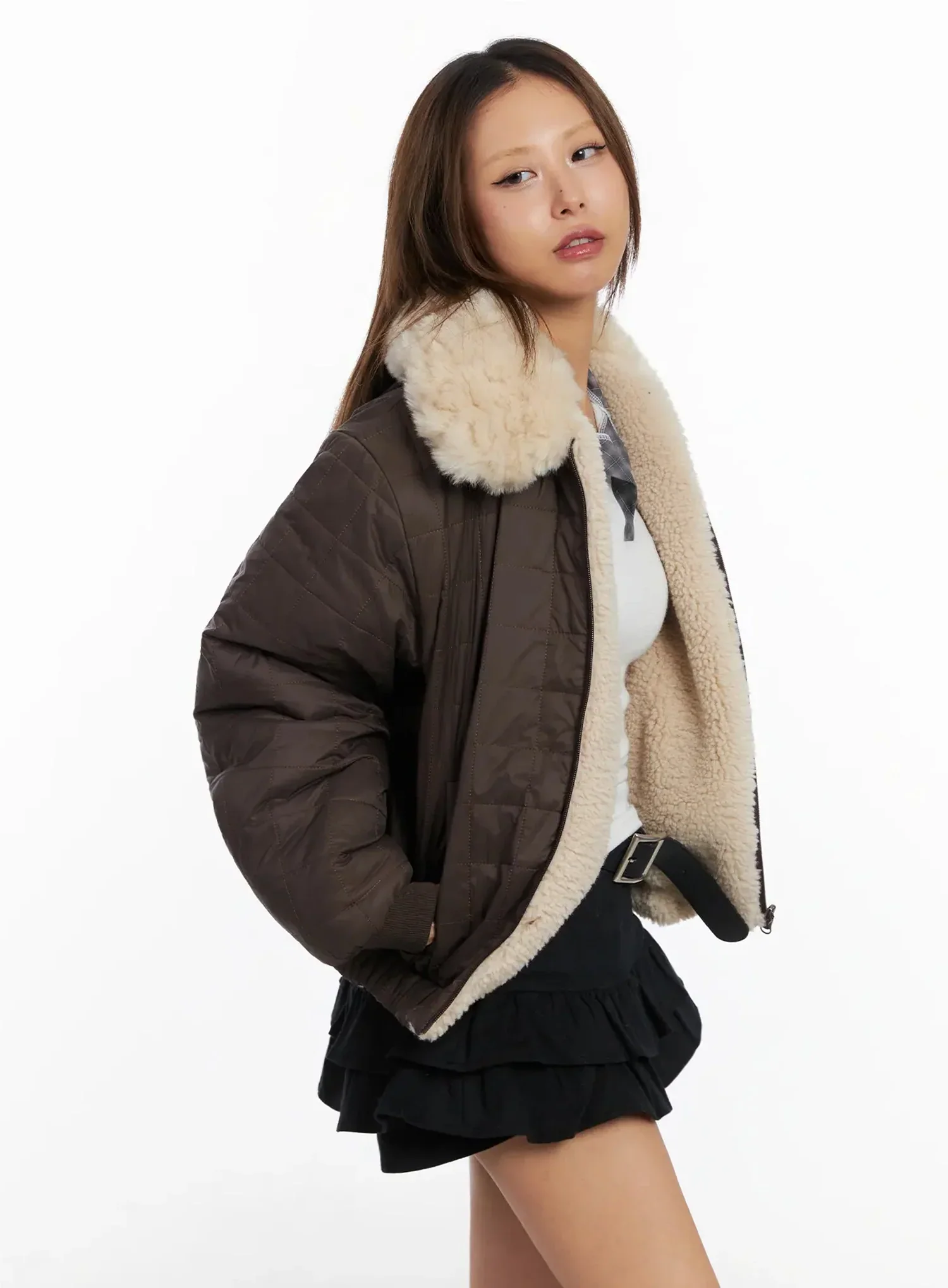 Reversible Quilted Bomber Jacket IN528 - Image 7