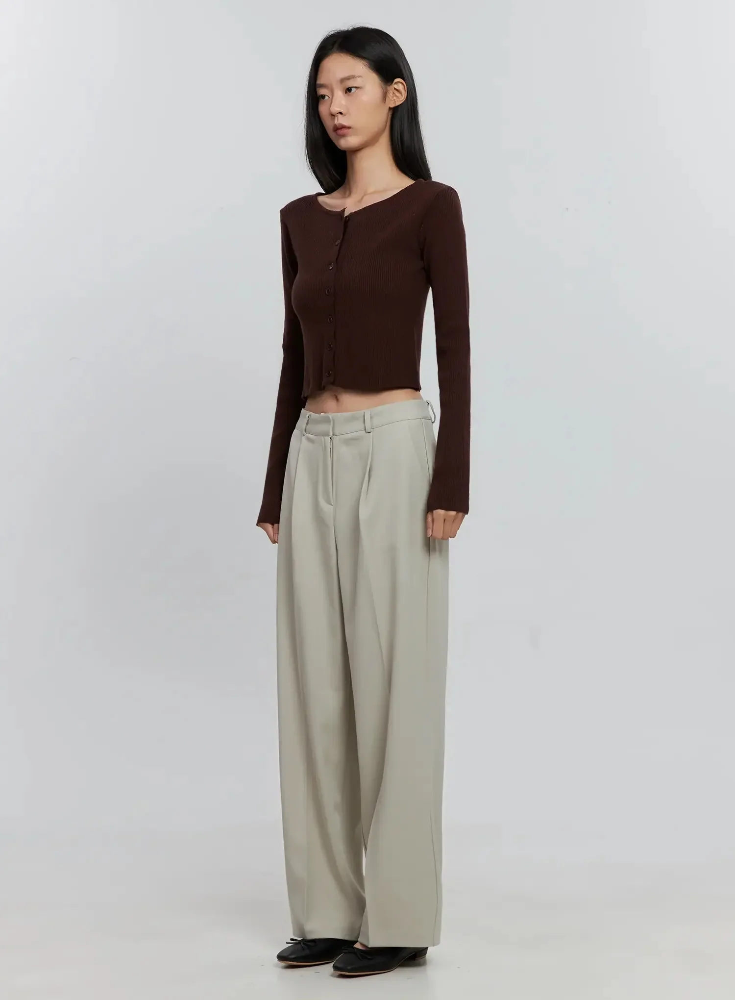 Ribbed Button-Up Cardigan IS516 - Image 7