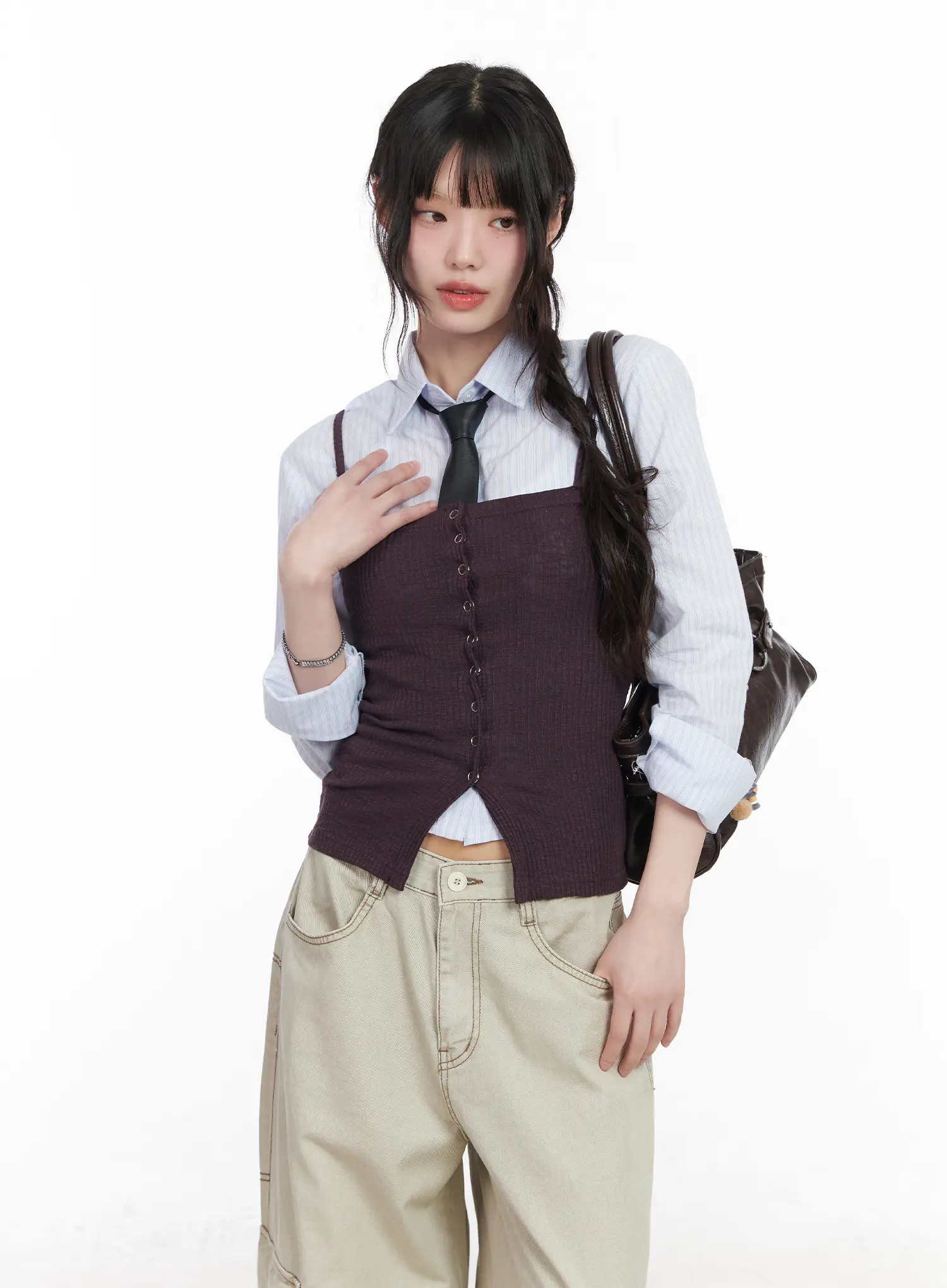 Ribbed Buttoned Tank Top CM526 - Image 10