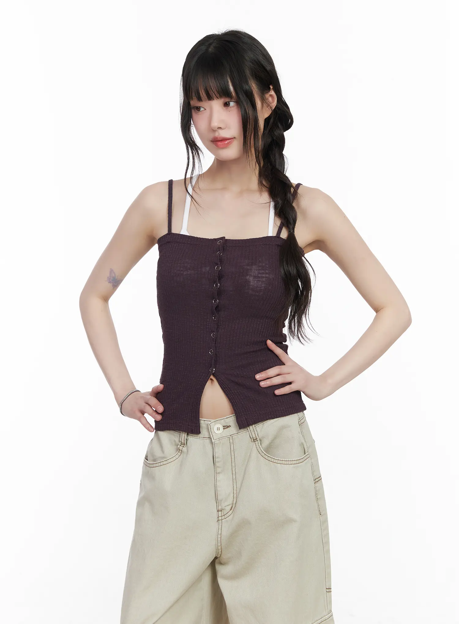 Ribbed Buttoned Tank Top CM526 - Image 6