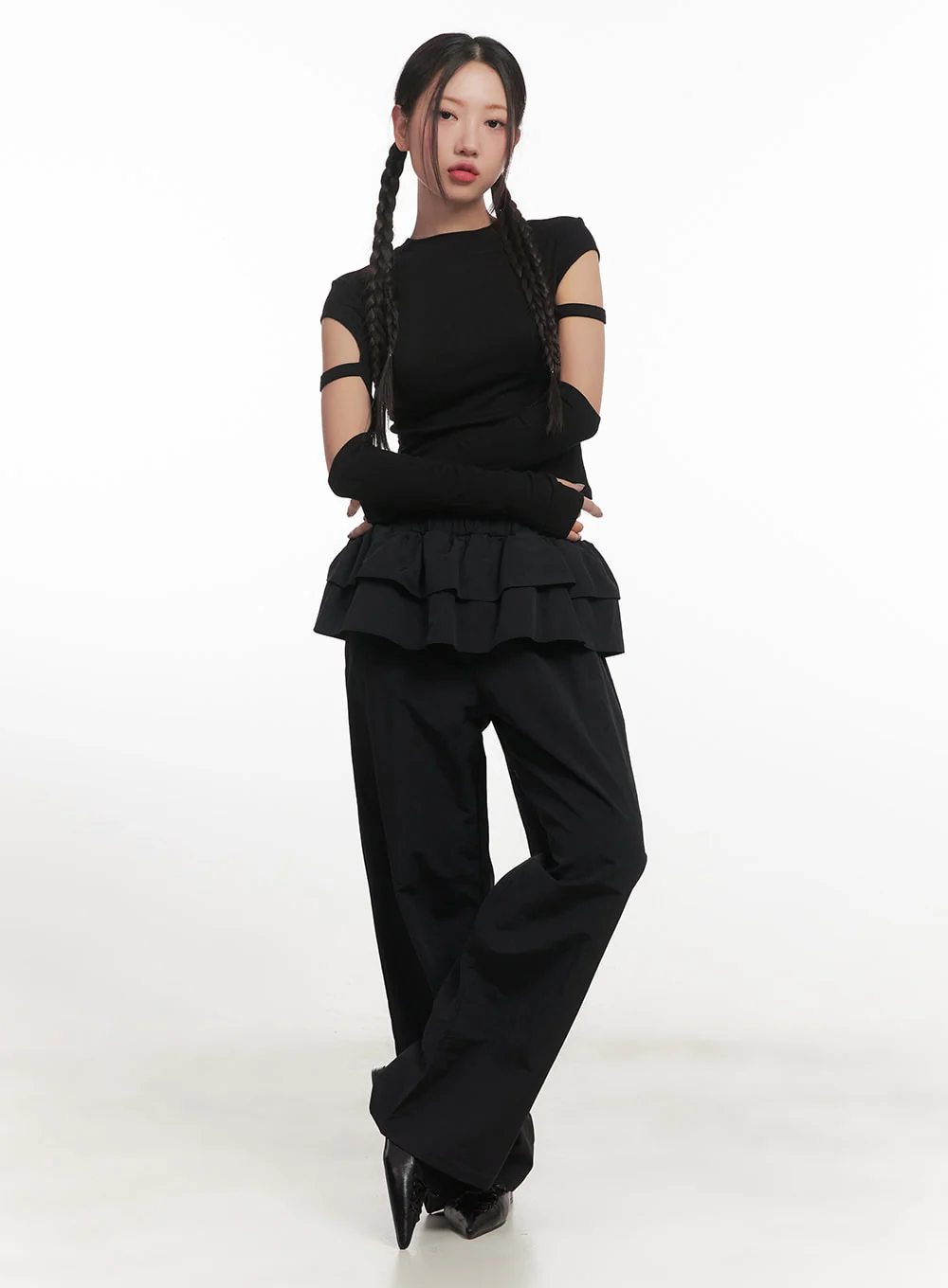 Ribbed Cut Out Crop Top CF524 - Image 2