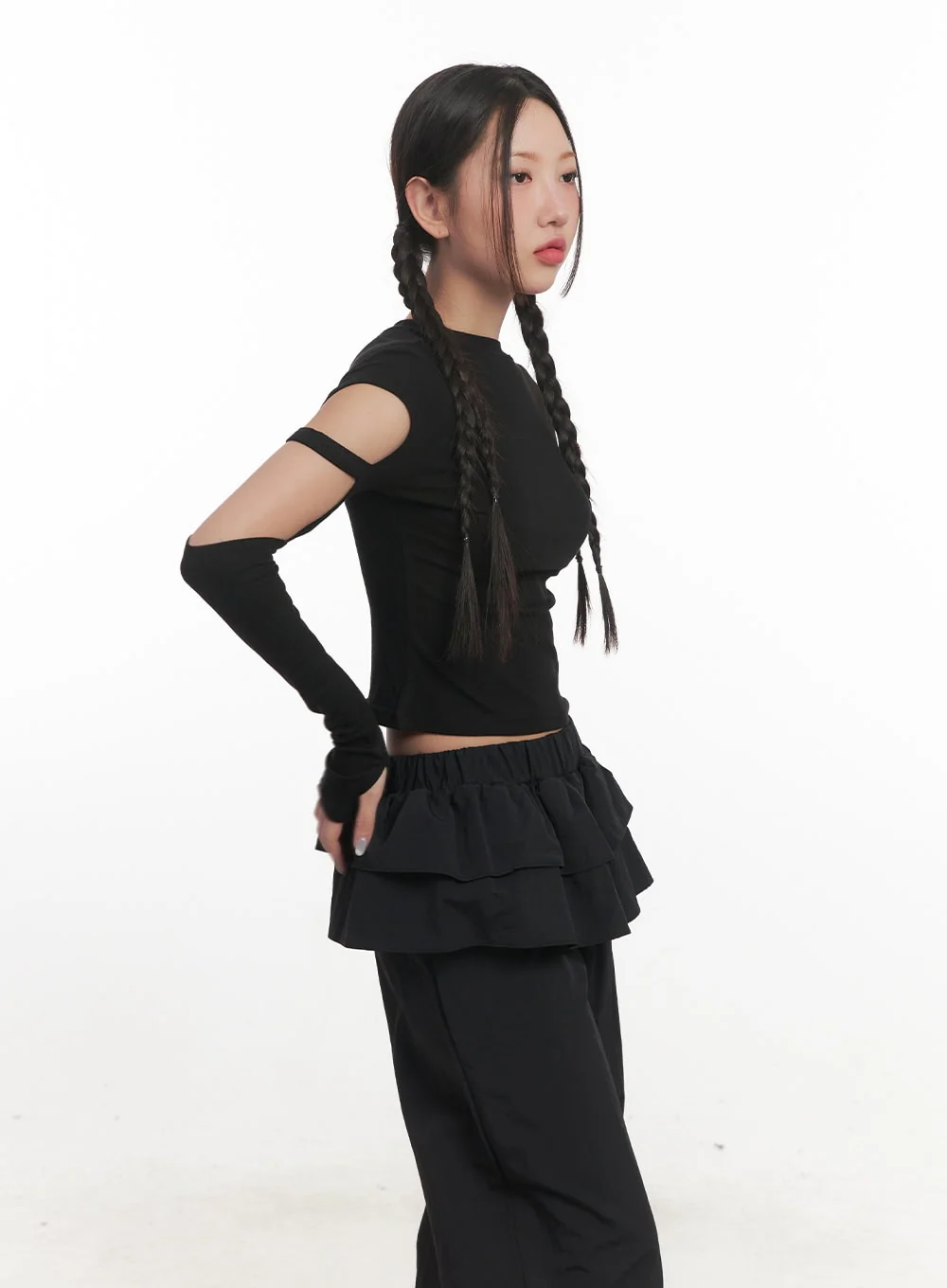 Ribbed Cut Out Crop Top CF524 - Image 6