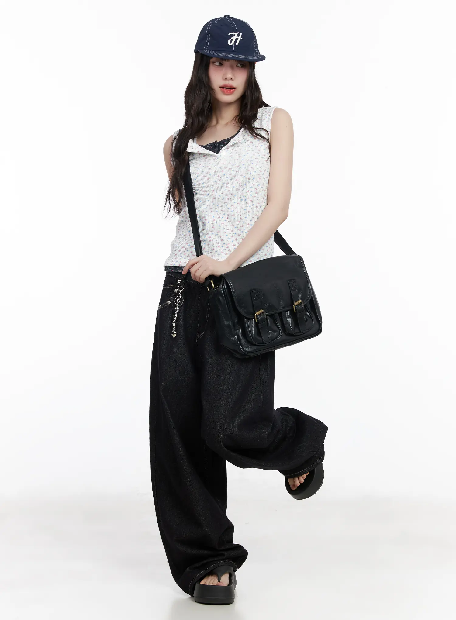 Ribbed Floral Tank Top CM526 - Image 2