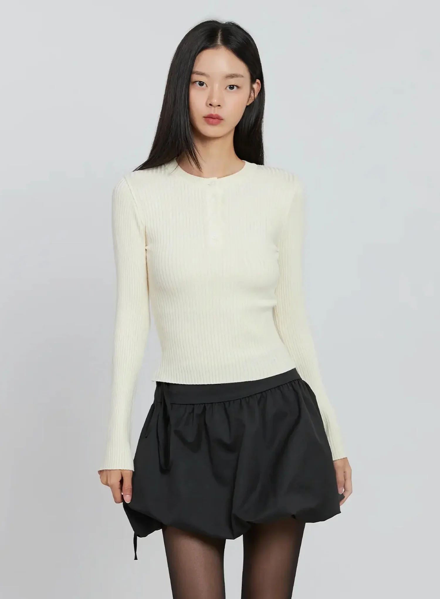 Ribbed Henley Knit Tee IO530 - Image 15